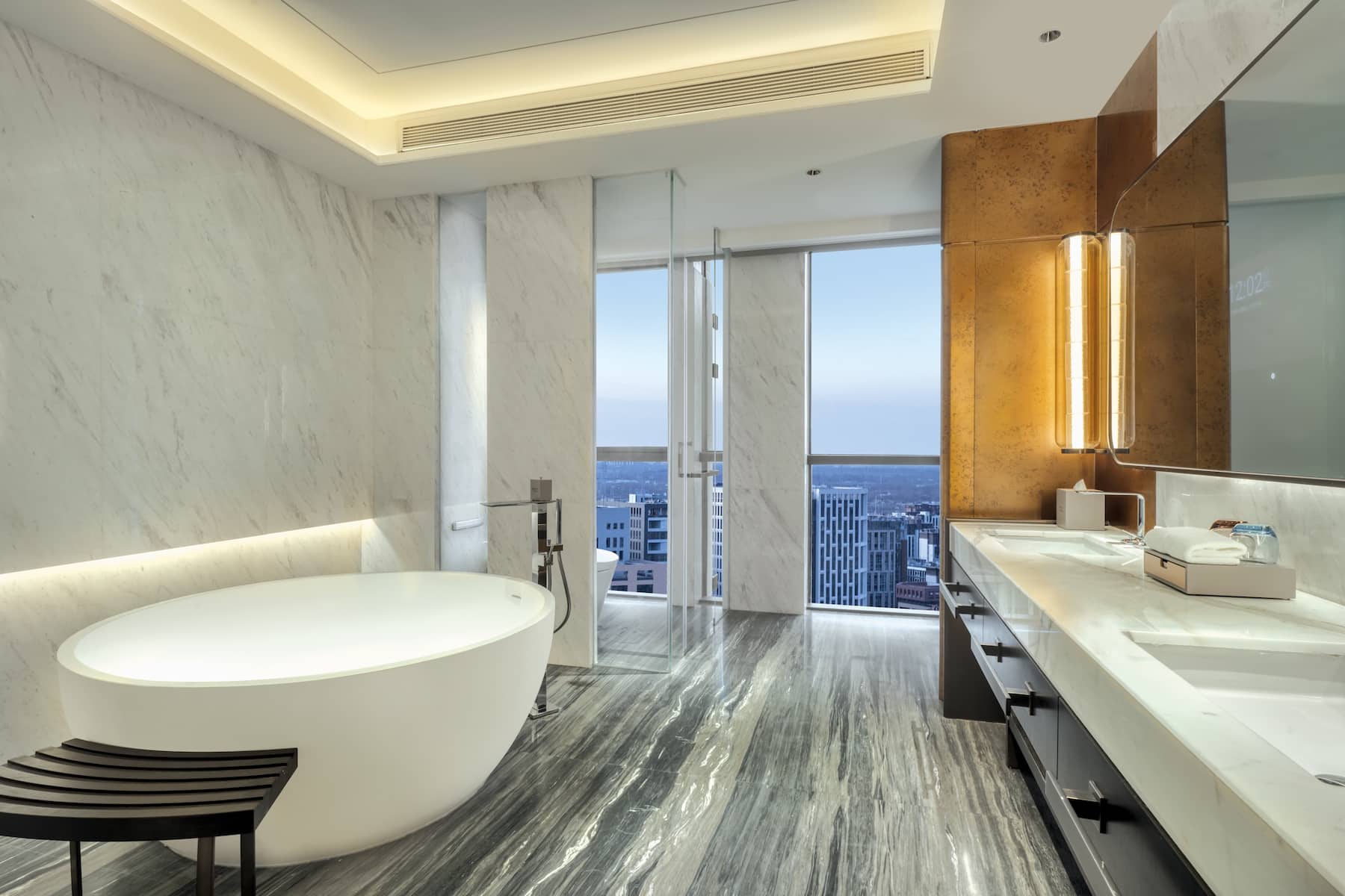 Guest room bath at the Wyndham Xiongan in Baoding, Other than US/Canada