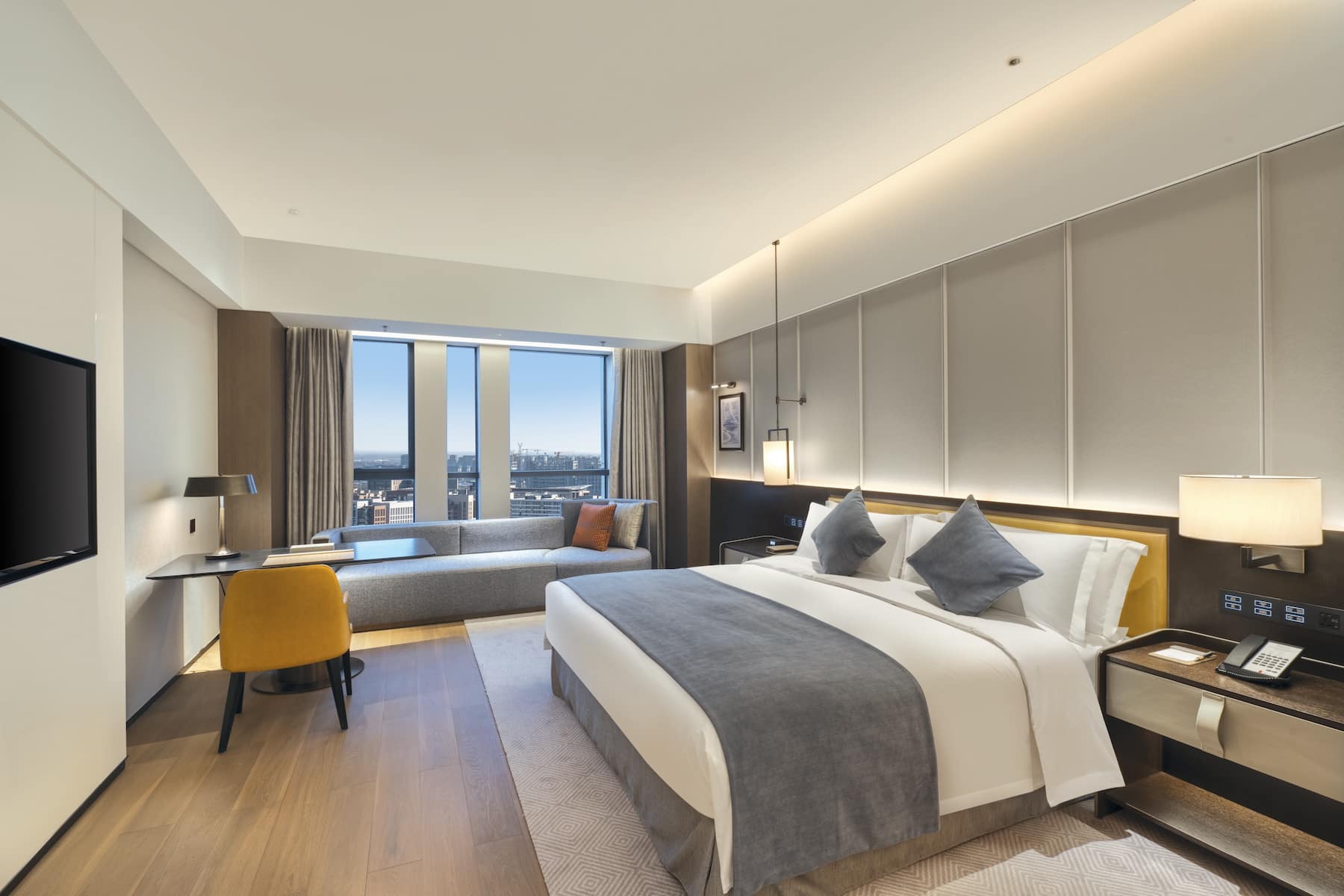 Guest room at the Wyndham Xiongan in Baoding, Other than US/Canada