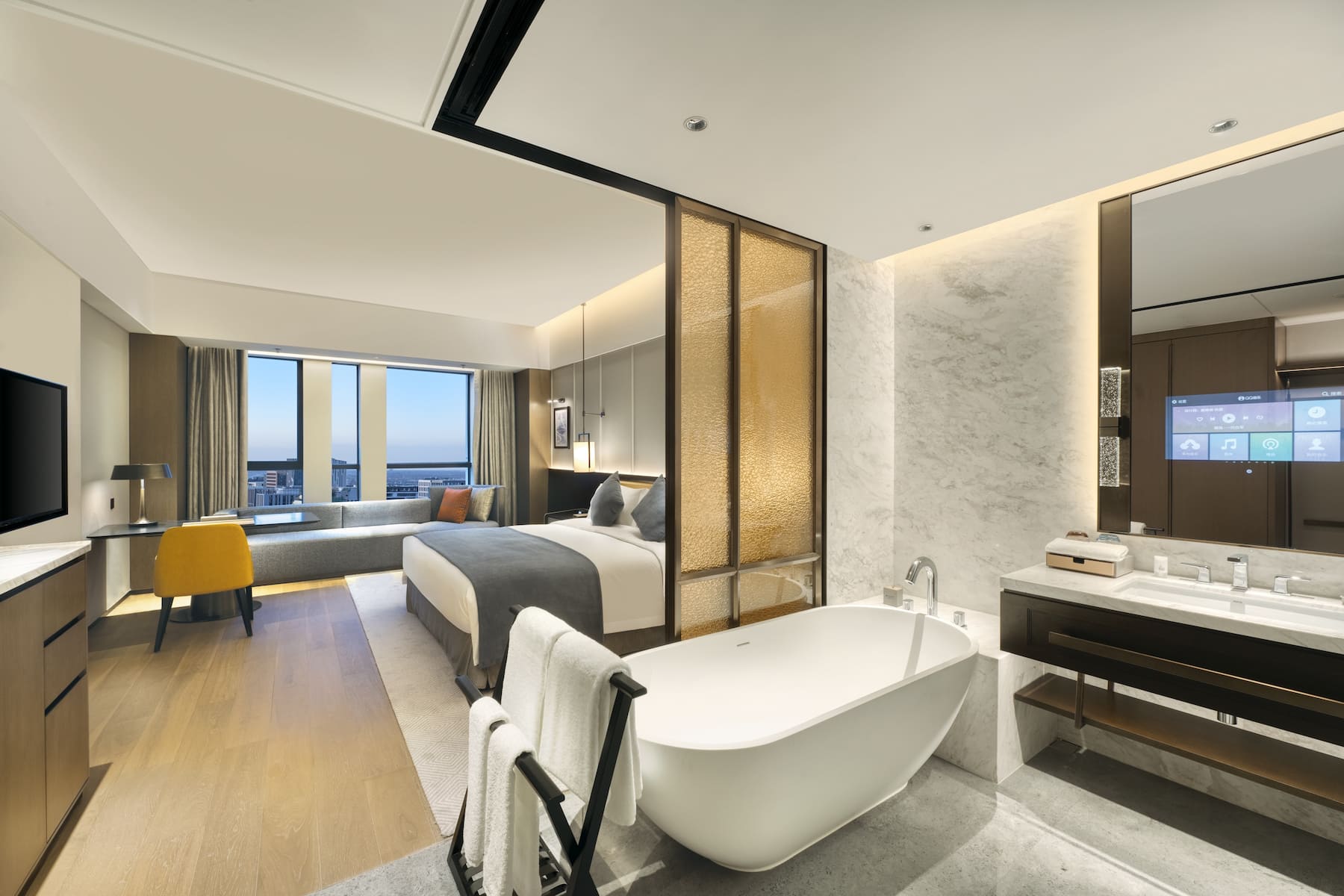 Guest room at the Wyndham Xiongan in Baoding, Other than US/Canada