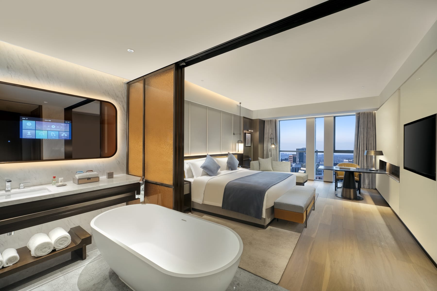 Guest room at the Wyndham Xiongan in Baoding, Other than US/Canada