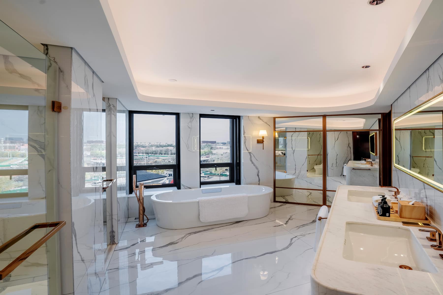 Guest room bath at the Wyndham Beijing North in Beijing, Other than US/Canada