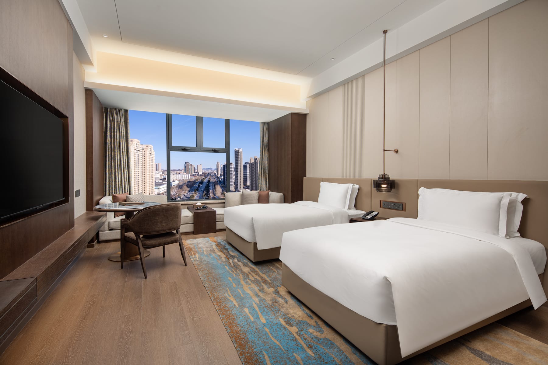 Guest room at the Wyndham Dalian Jinpu in Dalian, Other than US/Canada