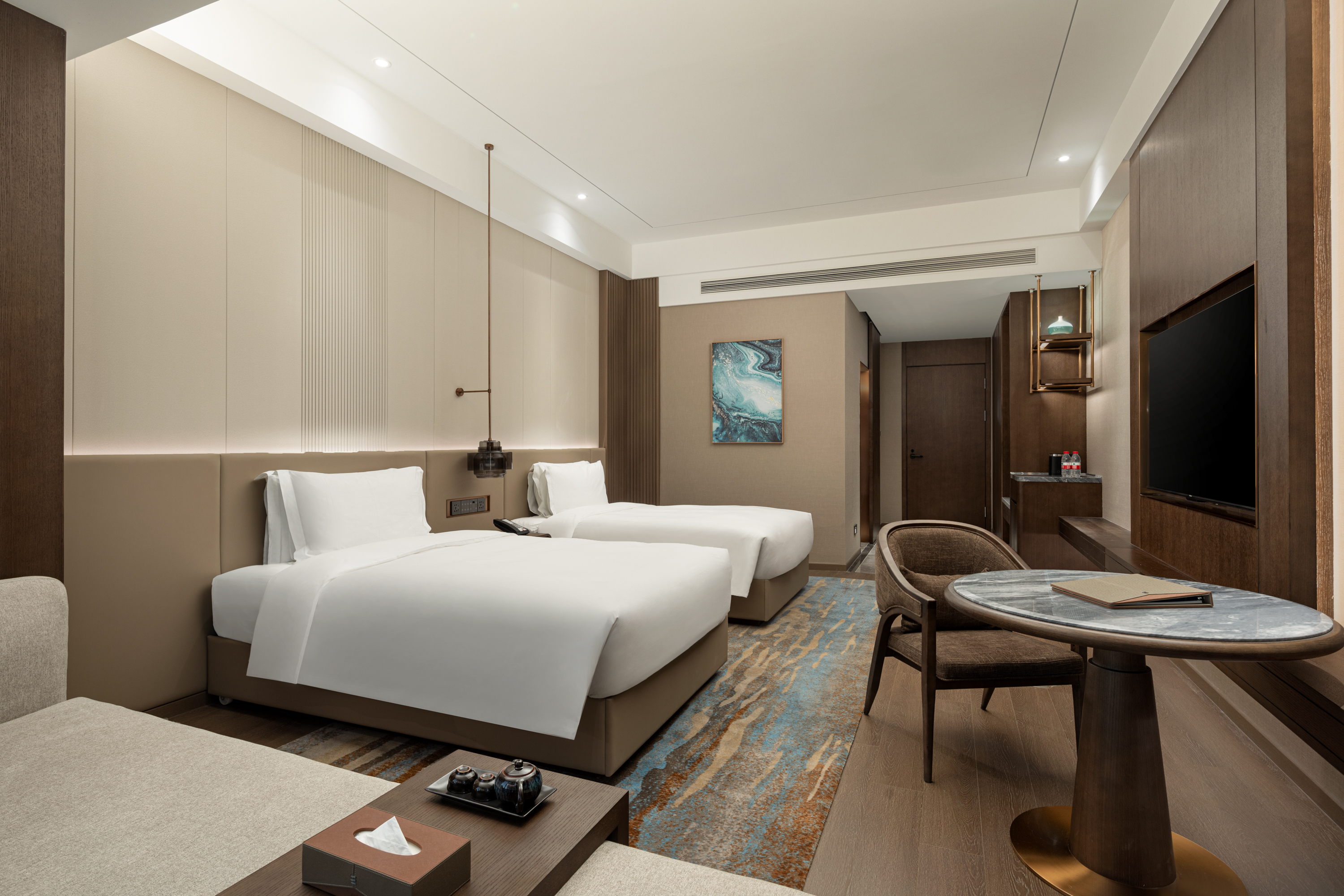 Guest room at the Wyndham Dalian Jinpu in Dalian, Other than US/Canada