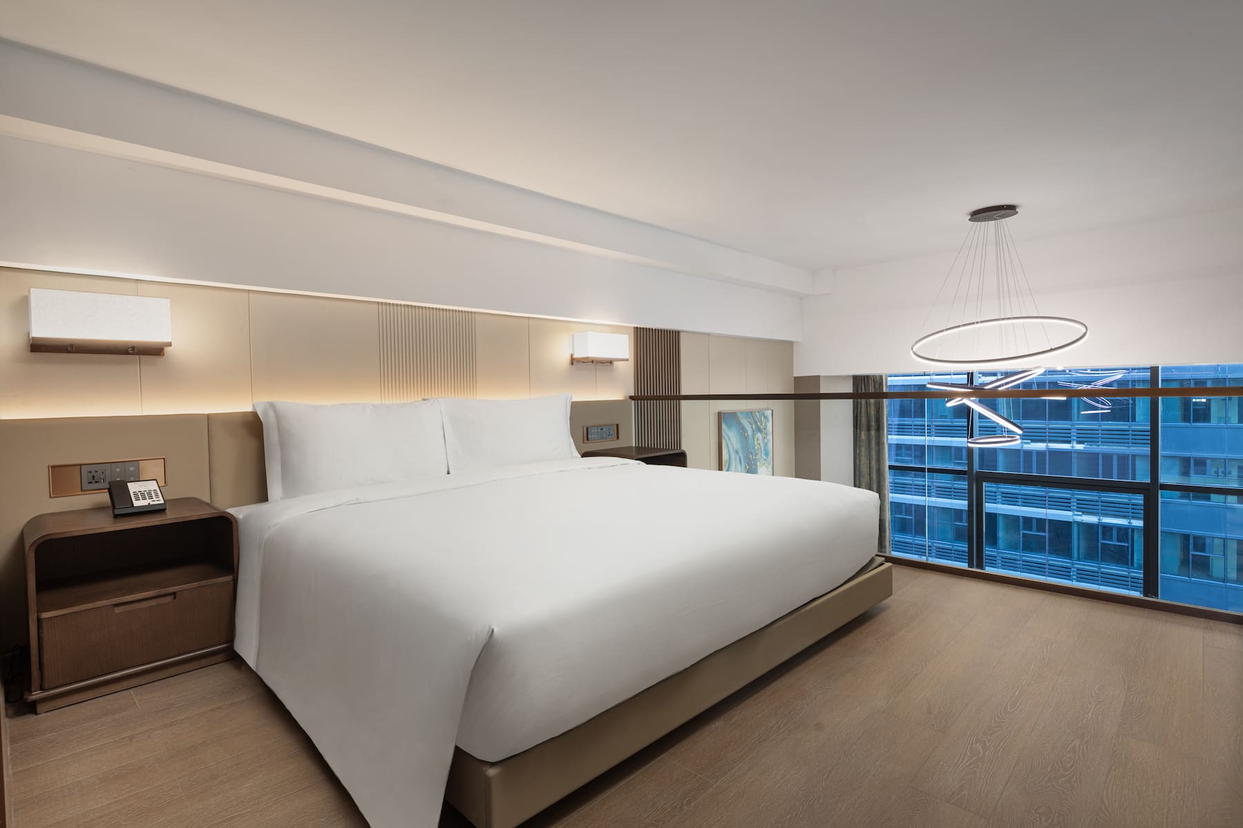 Guest room at the Wyndham Dalian Jinpu in Dalian, Other than US/Canada