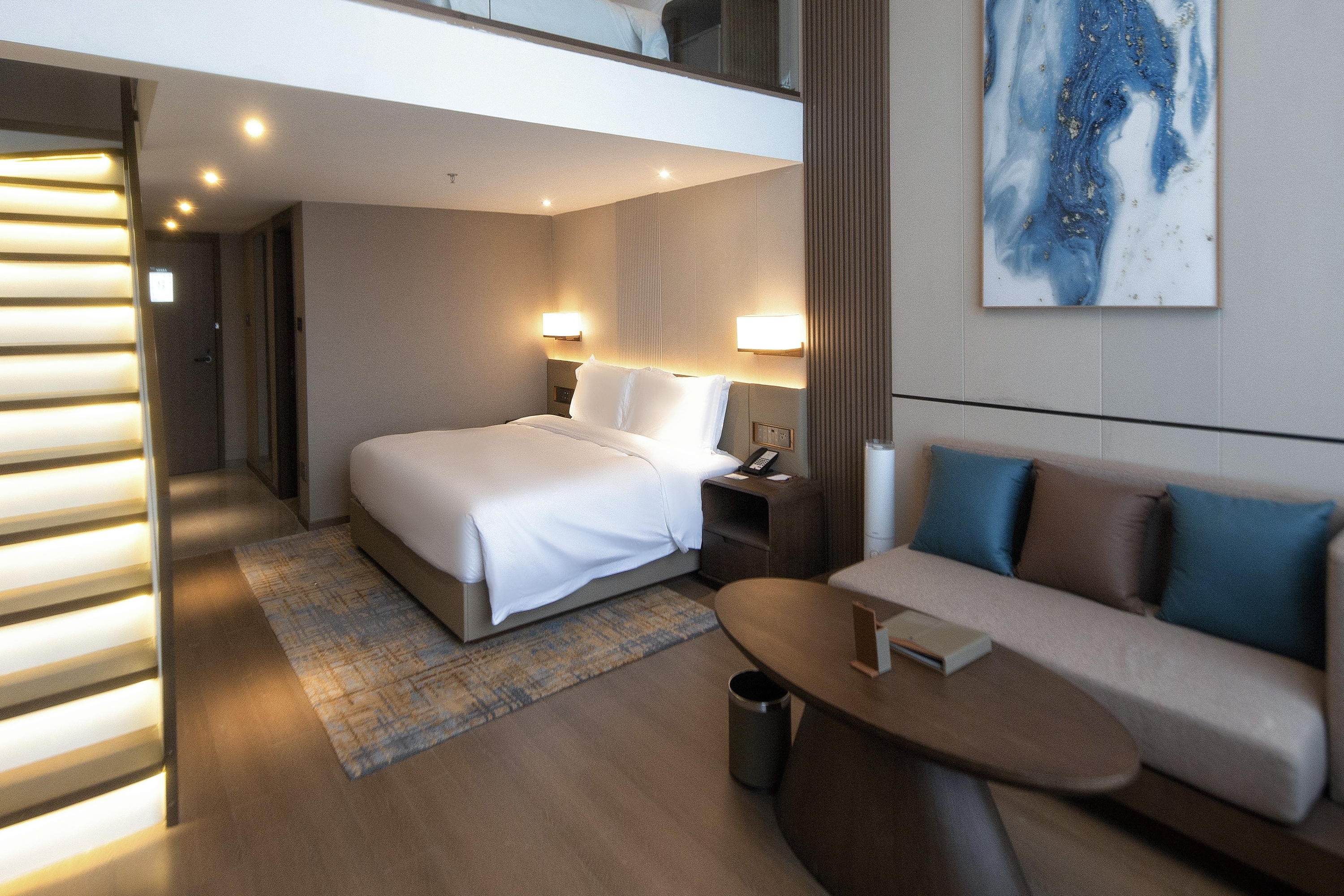 Guest room at the Wyndham Dalian Jinpu in Dalian, Other than US/Canada