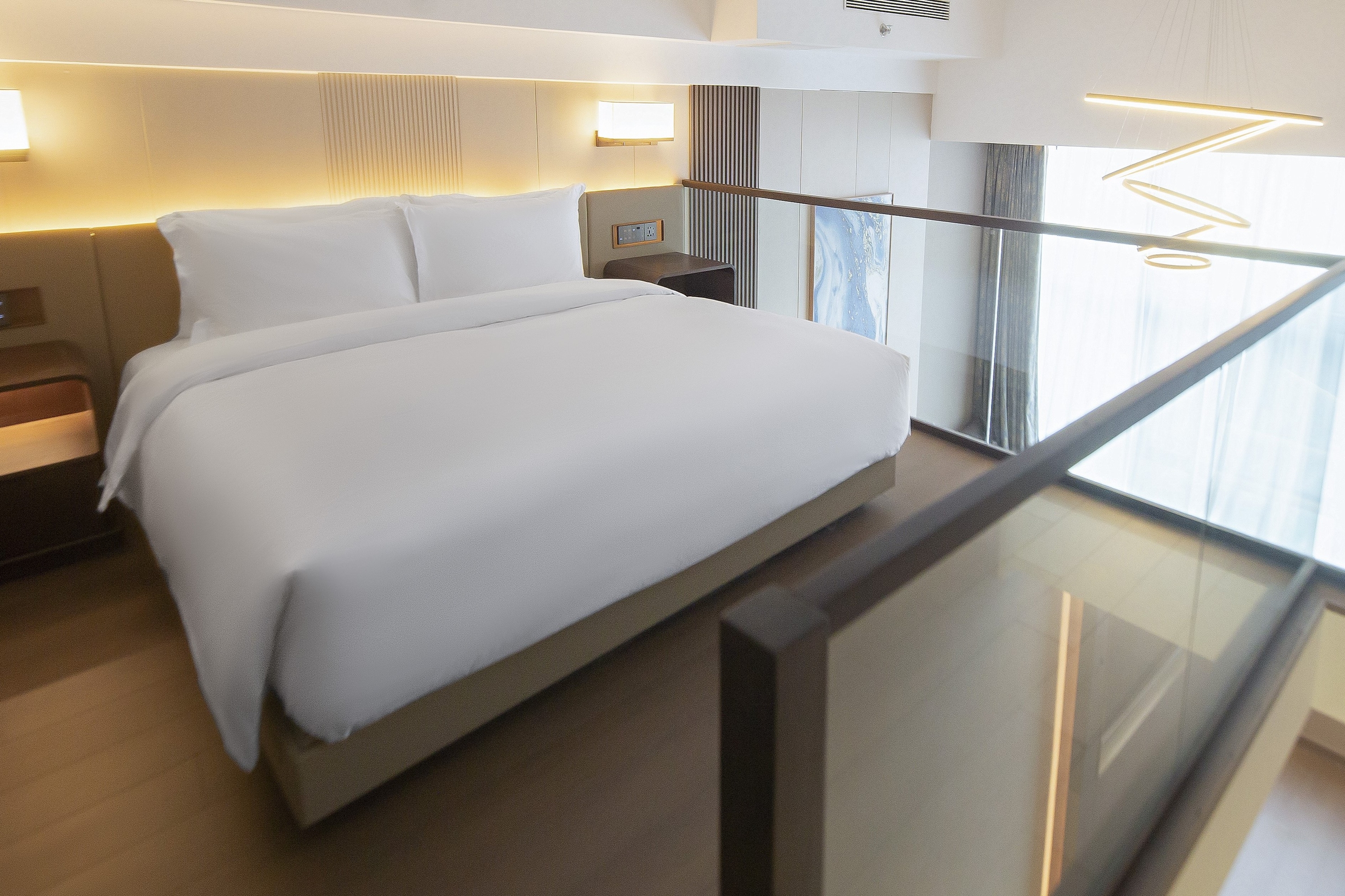 Guest room at the Wyndham Dalian Jinpu in Dalian, Other than US/Canada