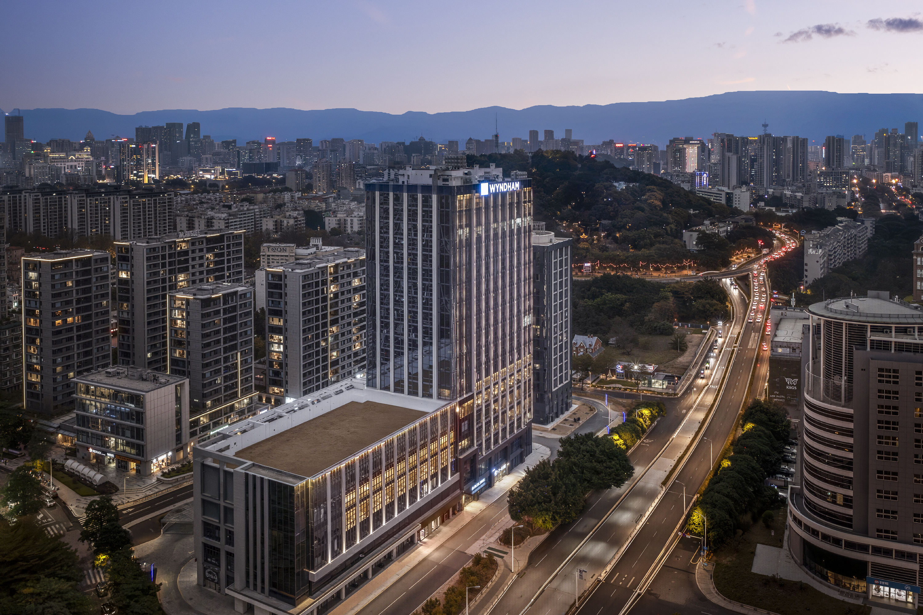Exterior of Wyndham Fuzhou Gulou hotel in Fuzhou, Other than US/Canada