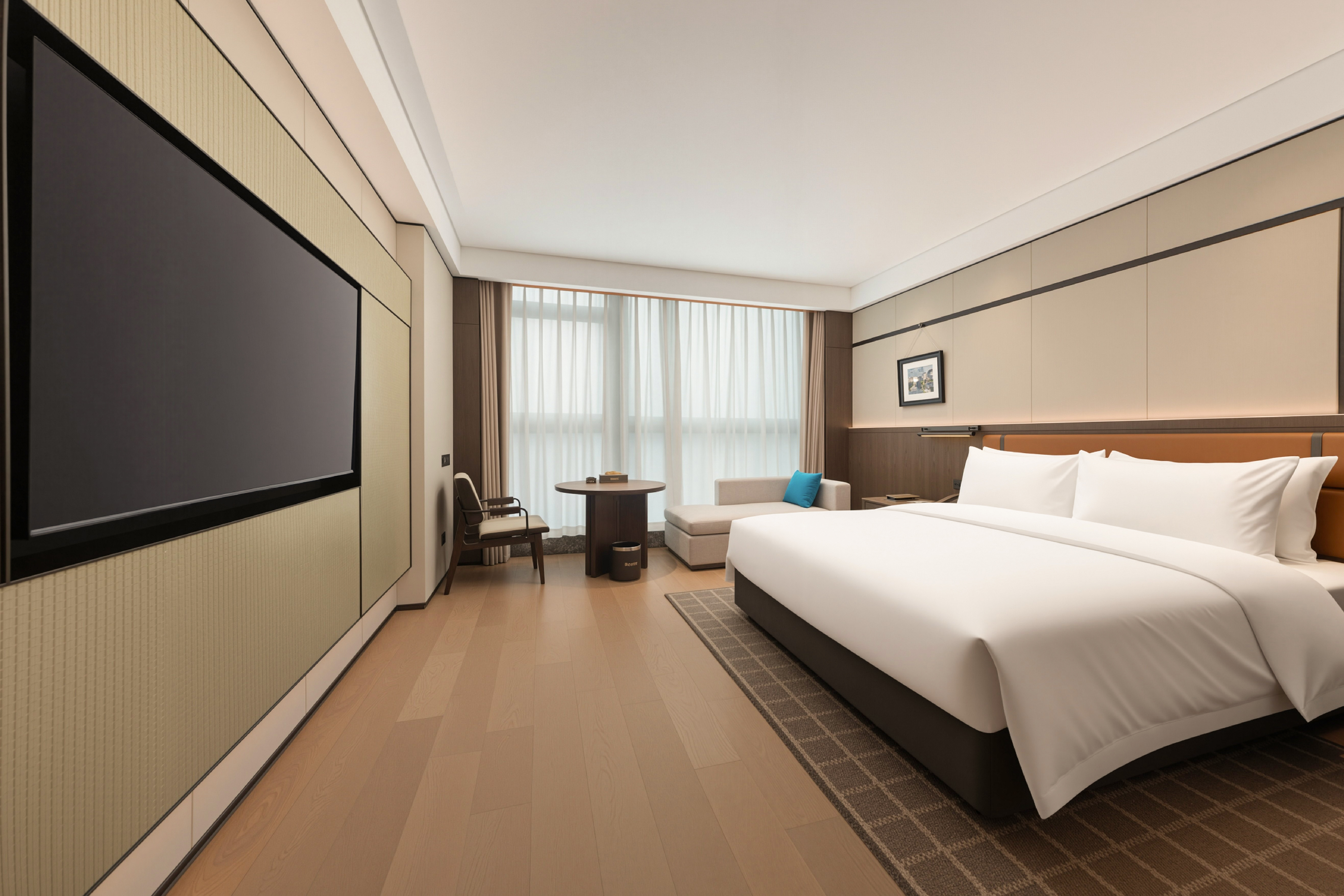 Guest room at the Wyndham Fuzhou Gulou in Fuzhou, Other than US/Canada