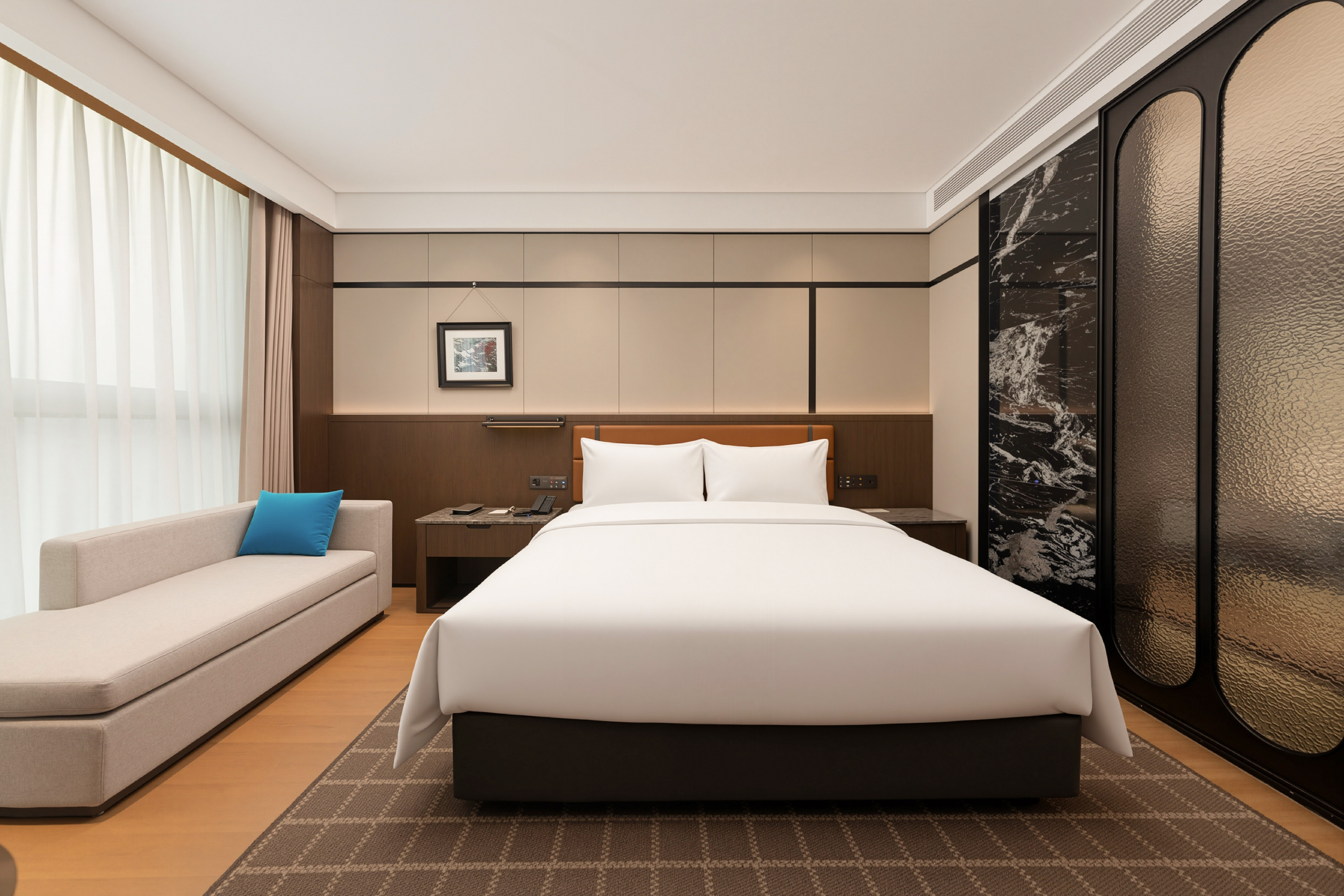 Guest room at the Wyndham Fuzhou Gulou in Fuzhou, Other than US/Canada