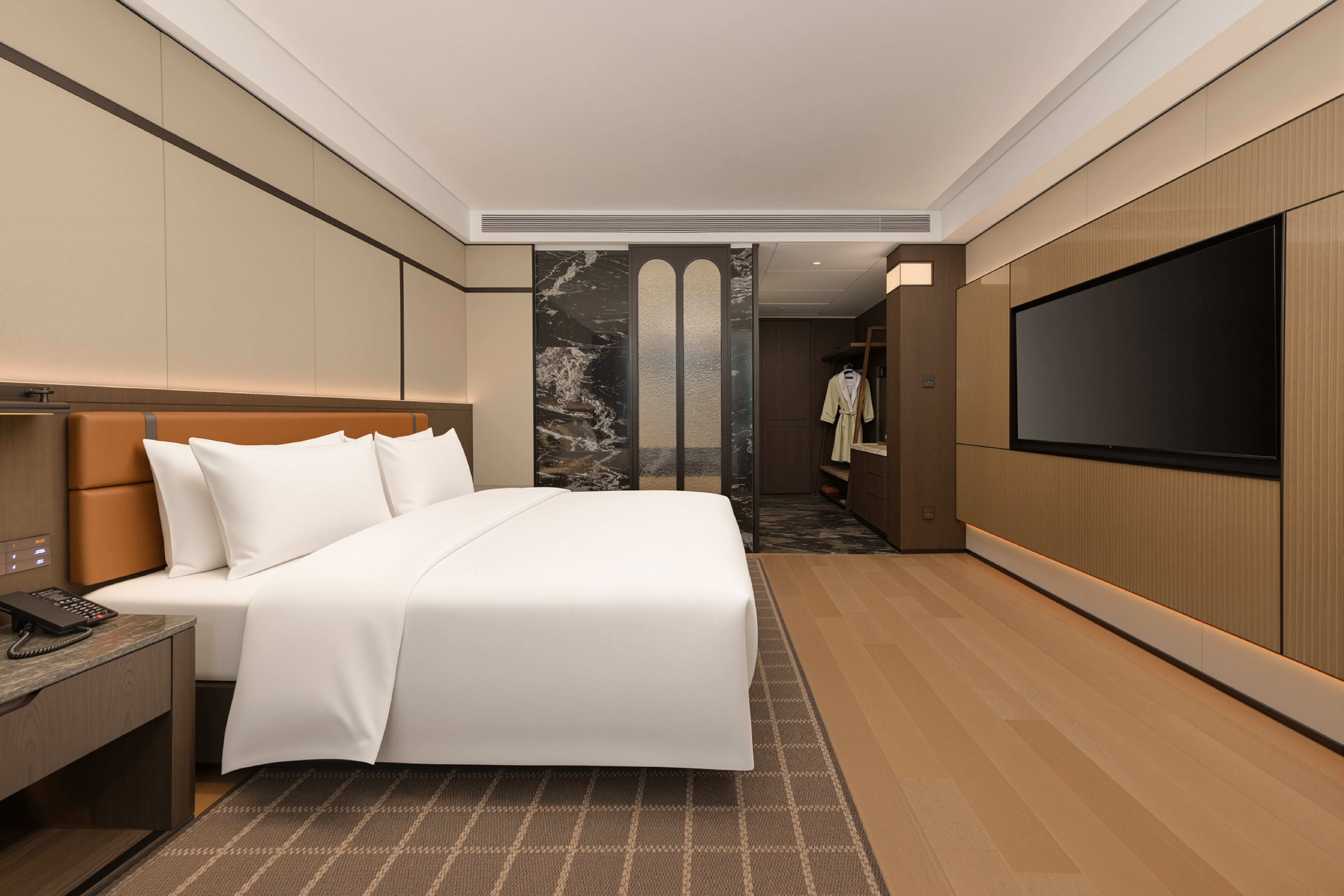 Guest room at the Wyndham Fuzhou Gulou in Fuzhou, Other than US/Canada