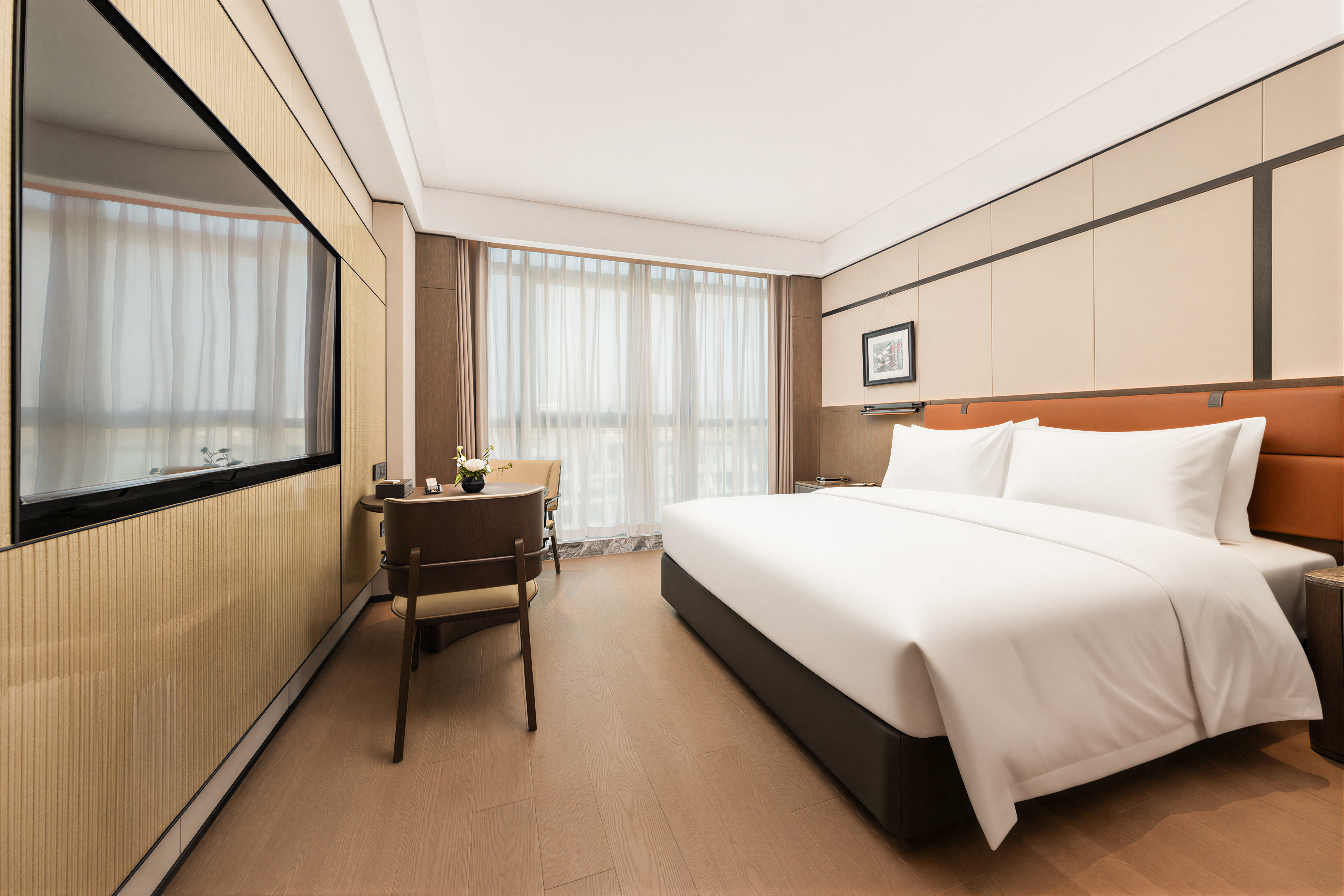 Guest room at the Wyndham Fuzhou Gulou in Fuzhou, Other than US/Canada