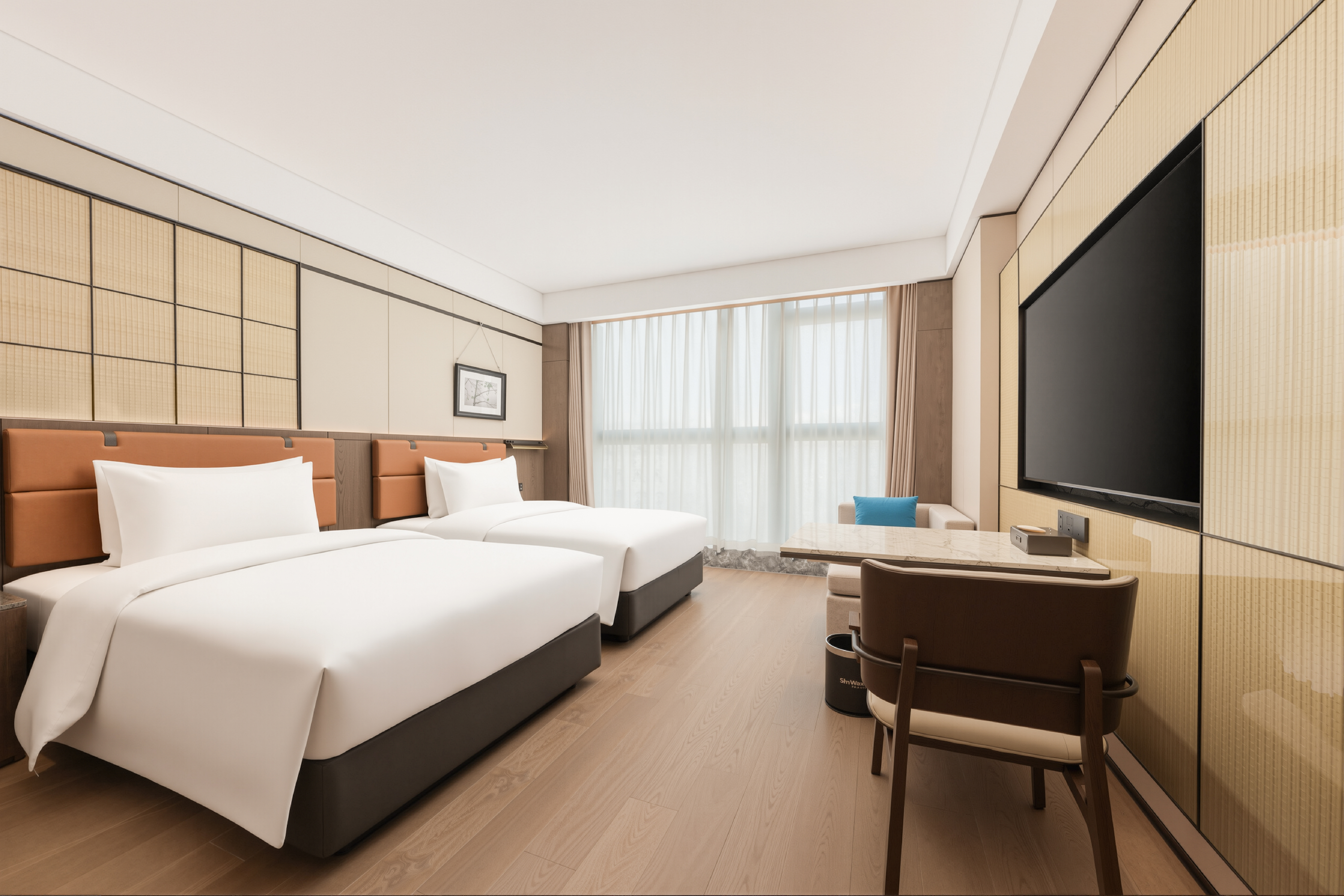 Guest room at the Wyndham Fuzhou Gulou in Fuzhou, Other than US/Canada