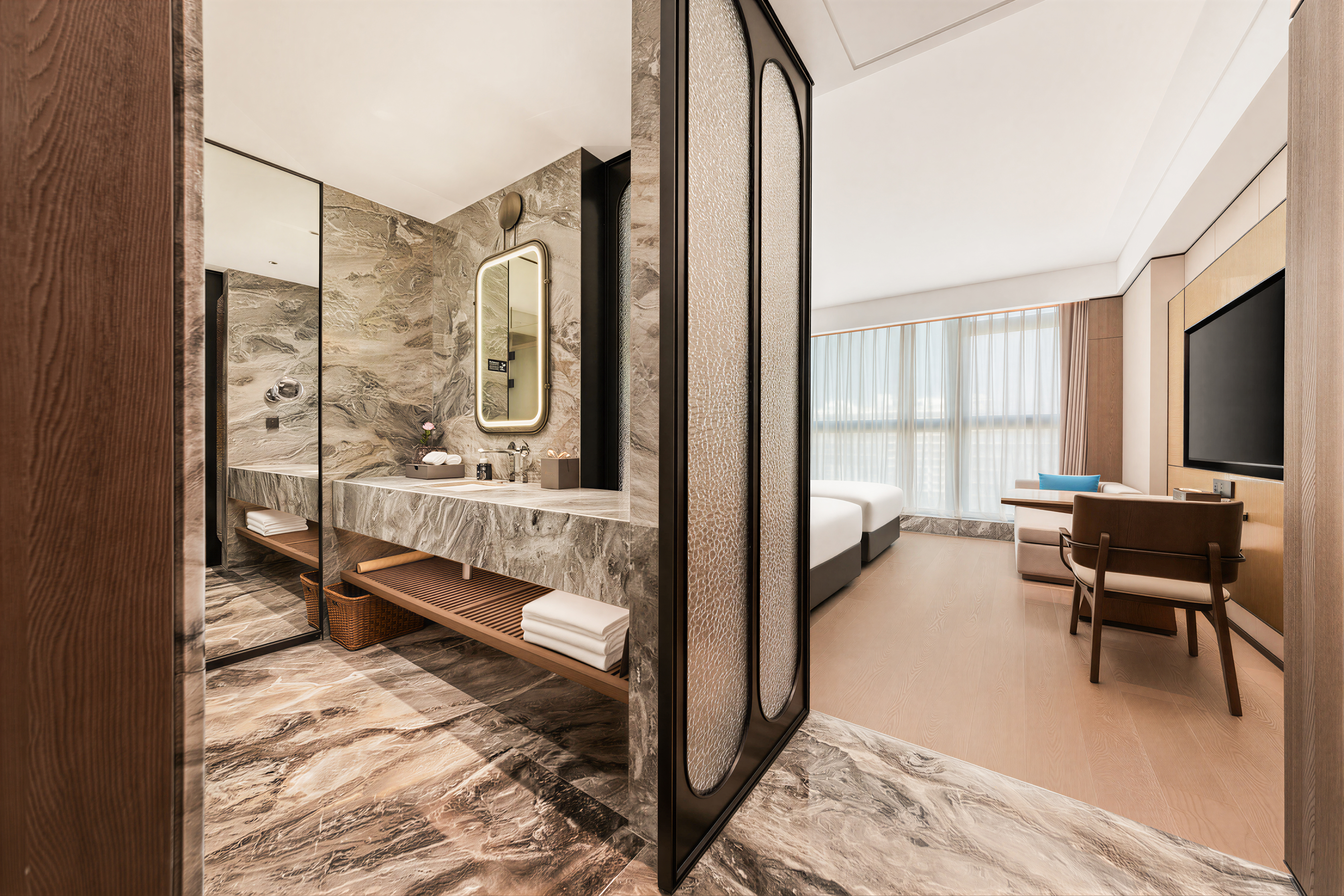 Guest room at the Wyndham Fuzhou Gulou in Fuzhou, Other than US/Canada