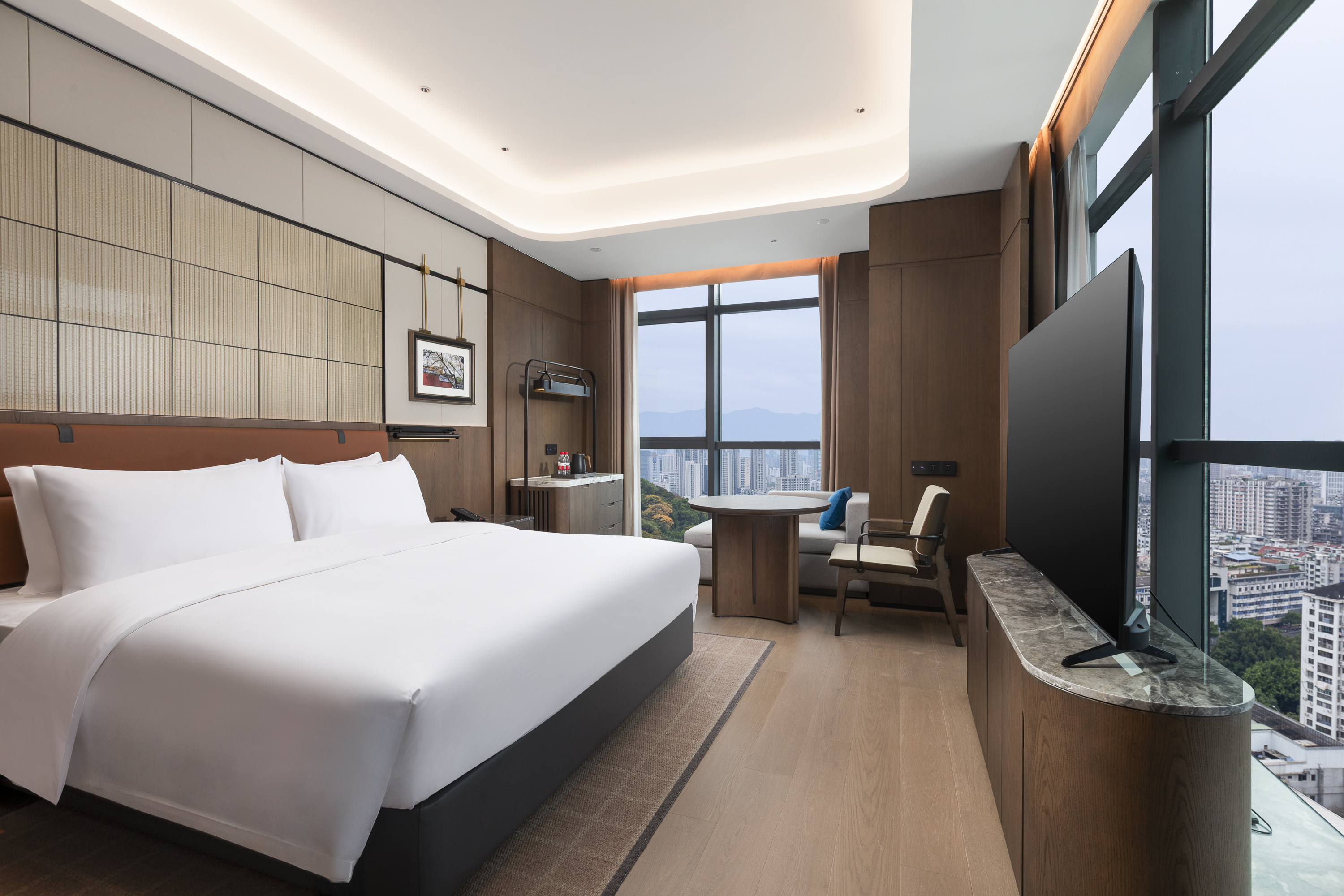 Guest room at the Wyndham Fuzhou Gulou in Fuzhou, Other than US/Canada