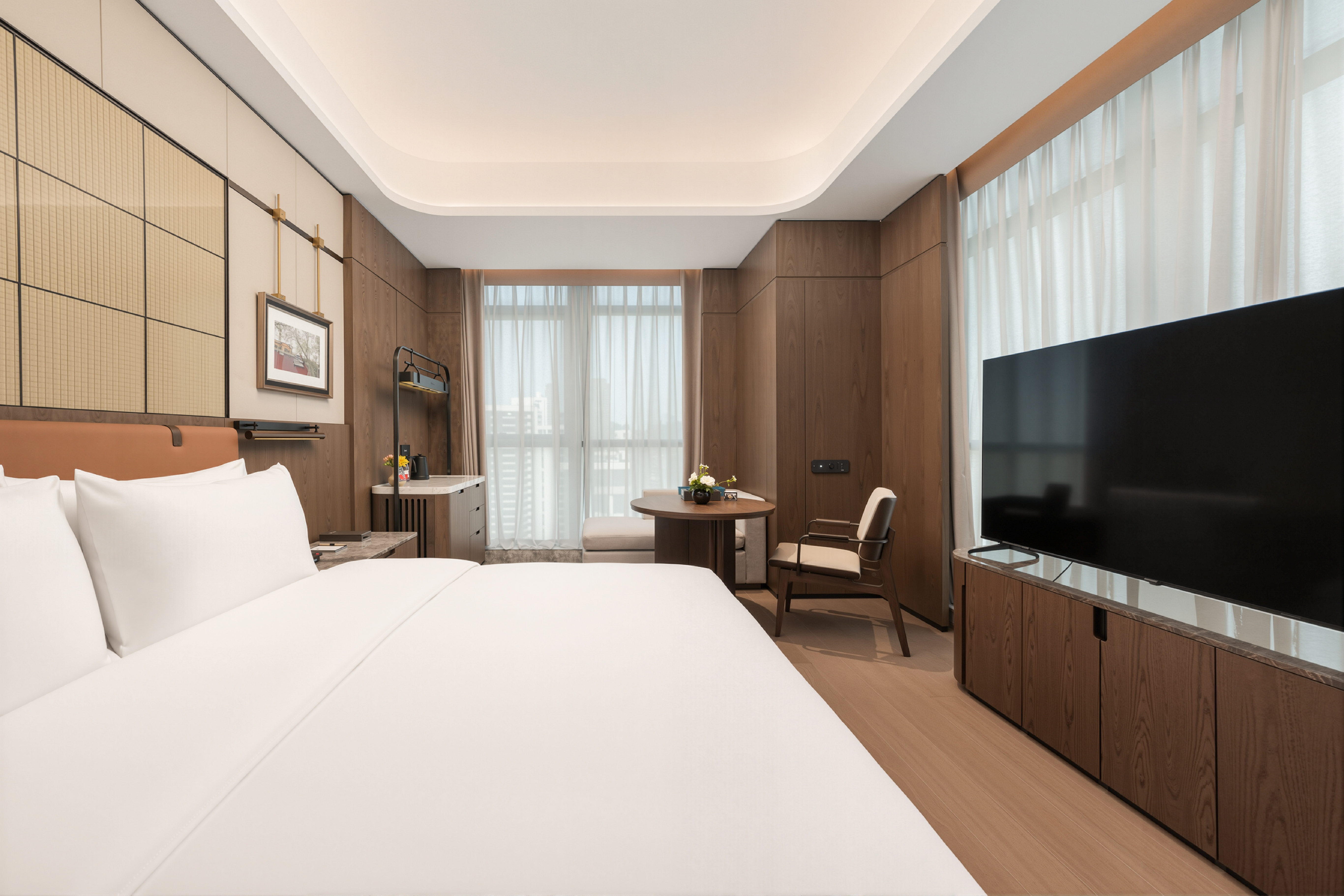 Guest room at the Wyndham Fuzhou Gulou in Fuzhou, Other than US/Canada