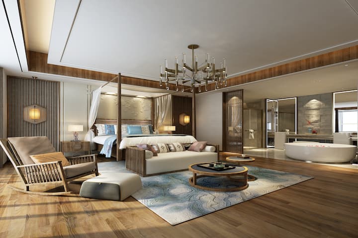 Guest room at the Wyndham Guilin Pingle in Guilin, Other than US/Canada