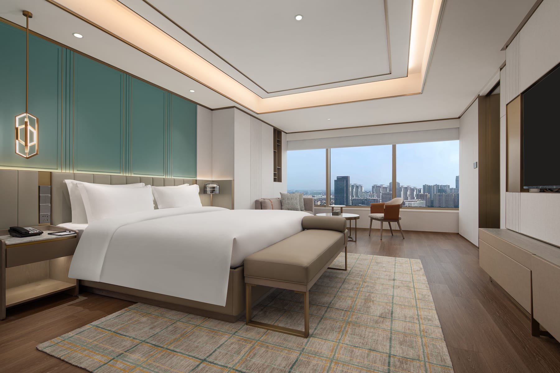 Guest room at the Wyndham Hangzhou Linping in Hangzhou, Other than US/Canada