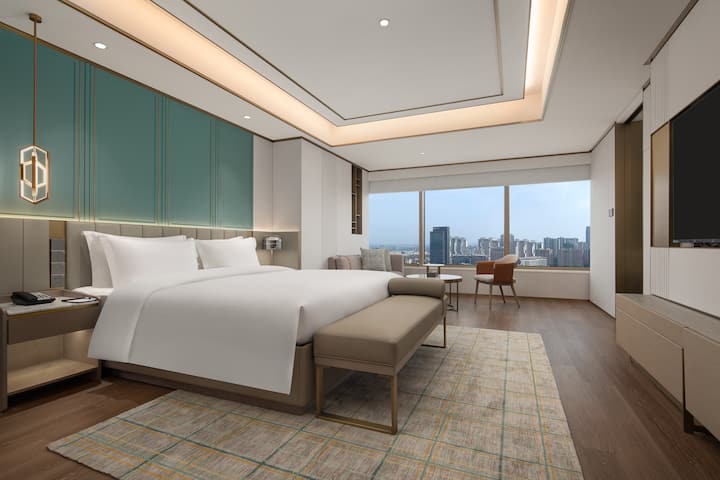 Guest room at the Wyndham Hangzhou Linping in Hangzhou, Other than US/Canada