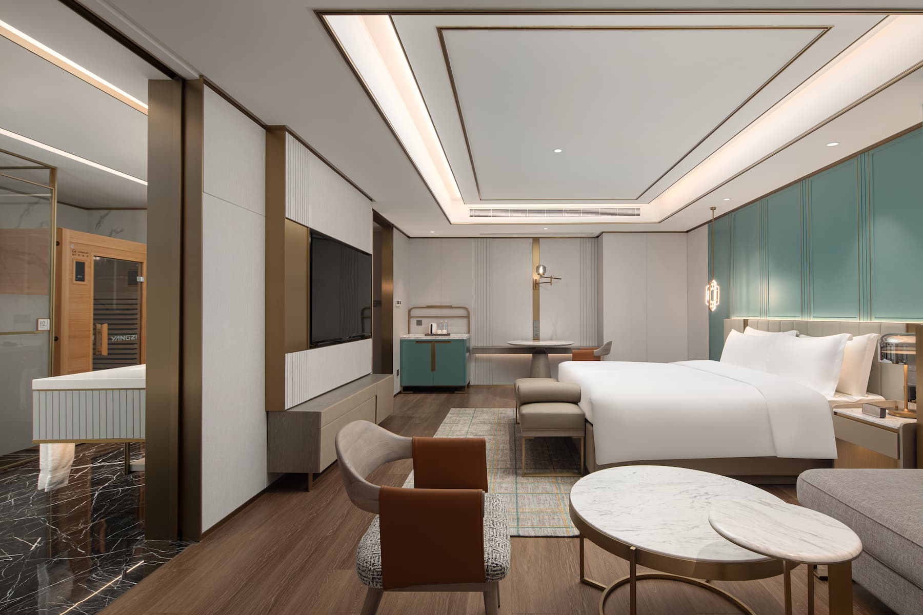 Guest room at the Wyndham Hangzhou Linping in Hangzhou, Other than US/Canada