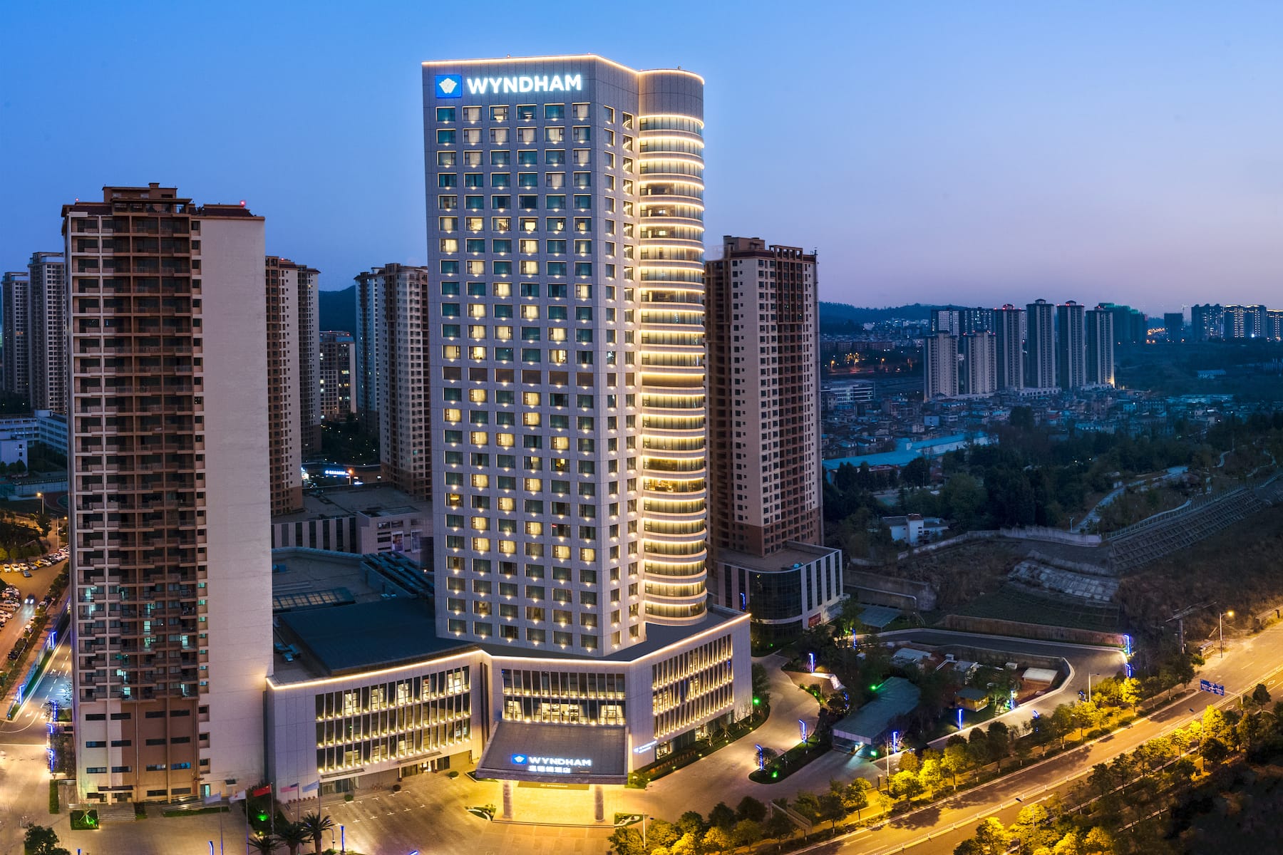 Exterior of Wyndham Kunming Panlong hotel in Kunming, Other than US/Canada