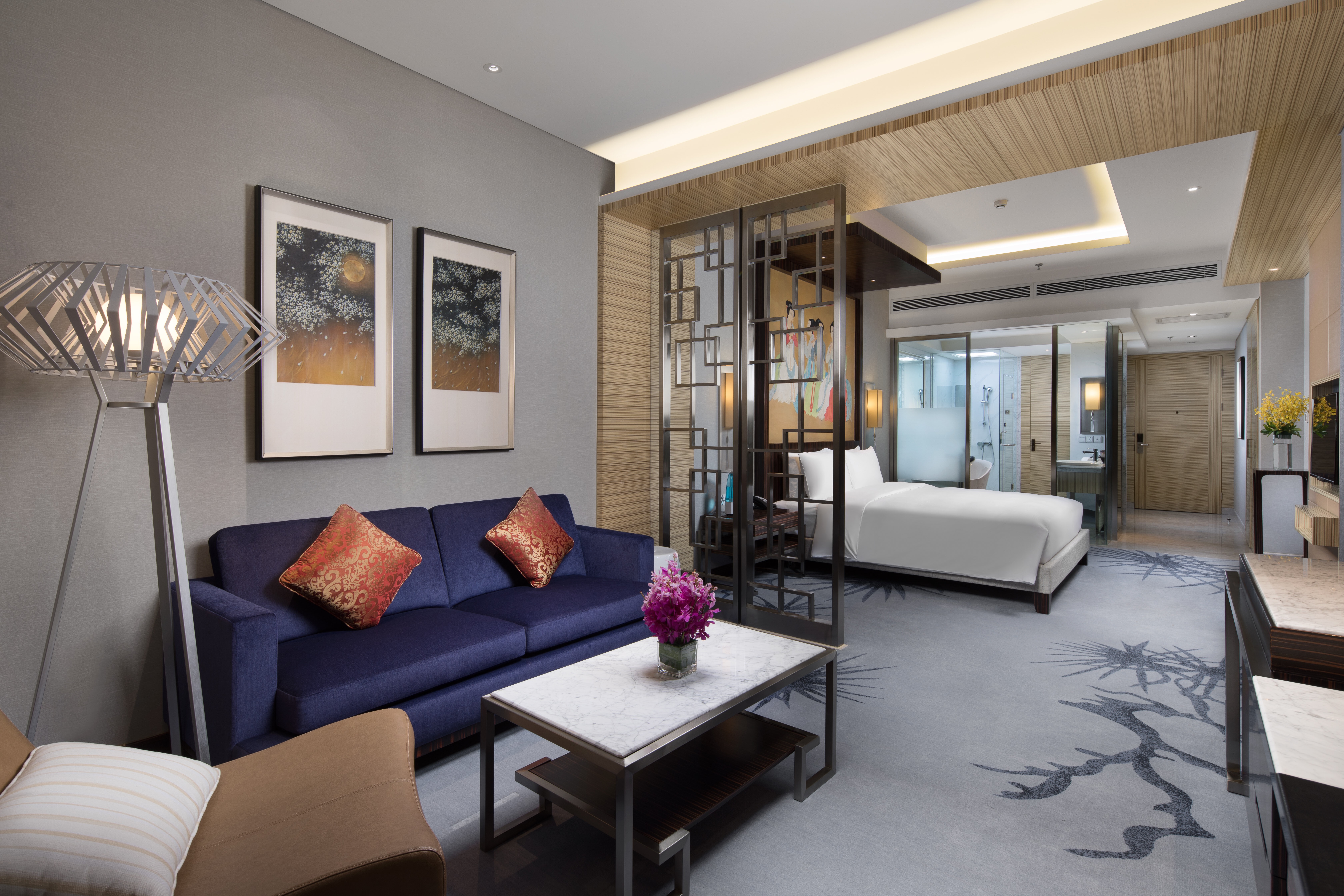 Guest room at the Wyndham Lanzhou Haiyue in Lanzhou, Other than US/Canada