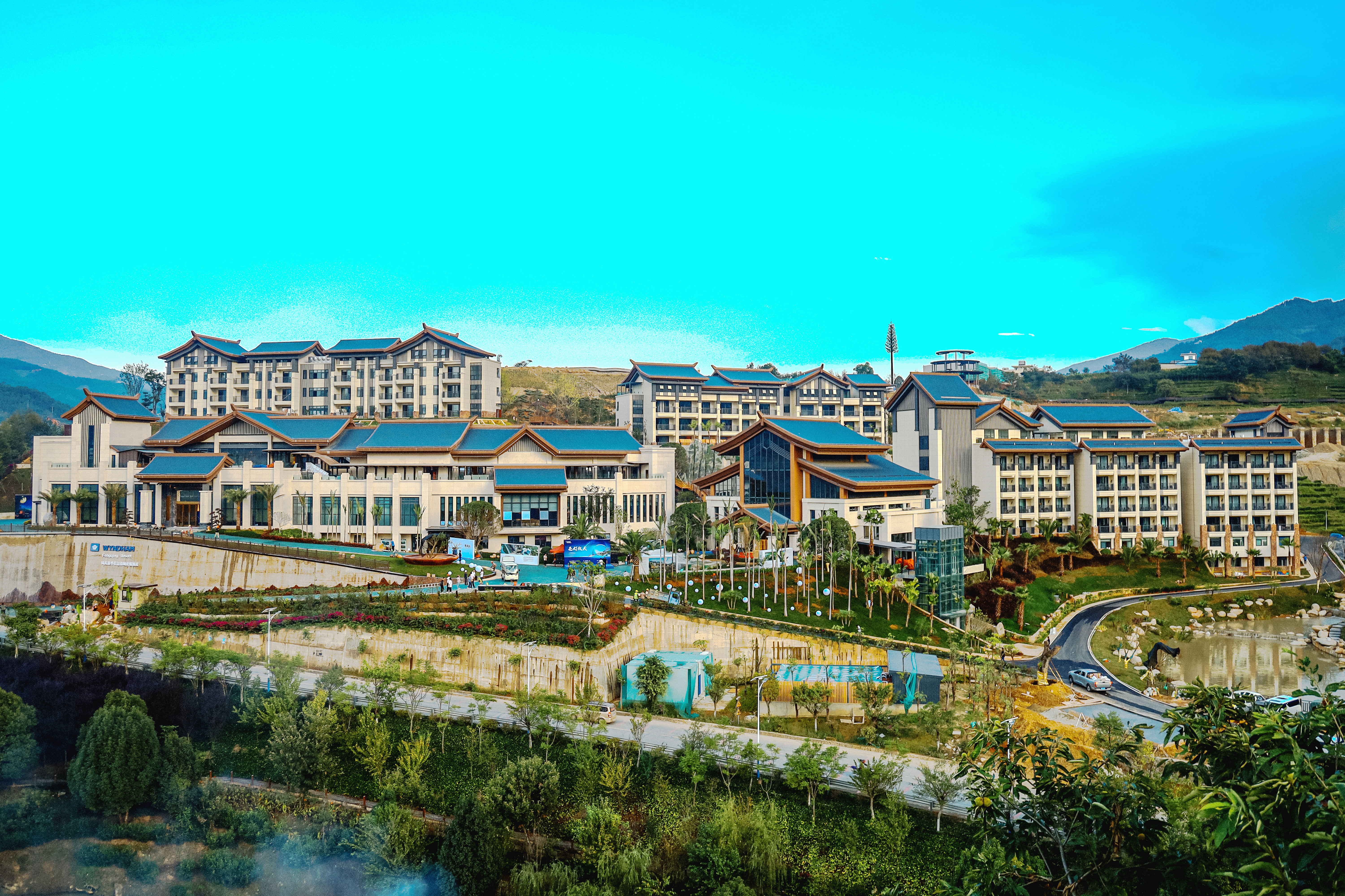 Exterior of Wyndham Fengqing Resort hotel in Lincang, Other than US/Canada