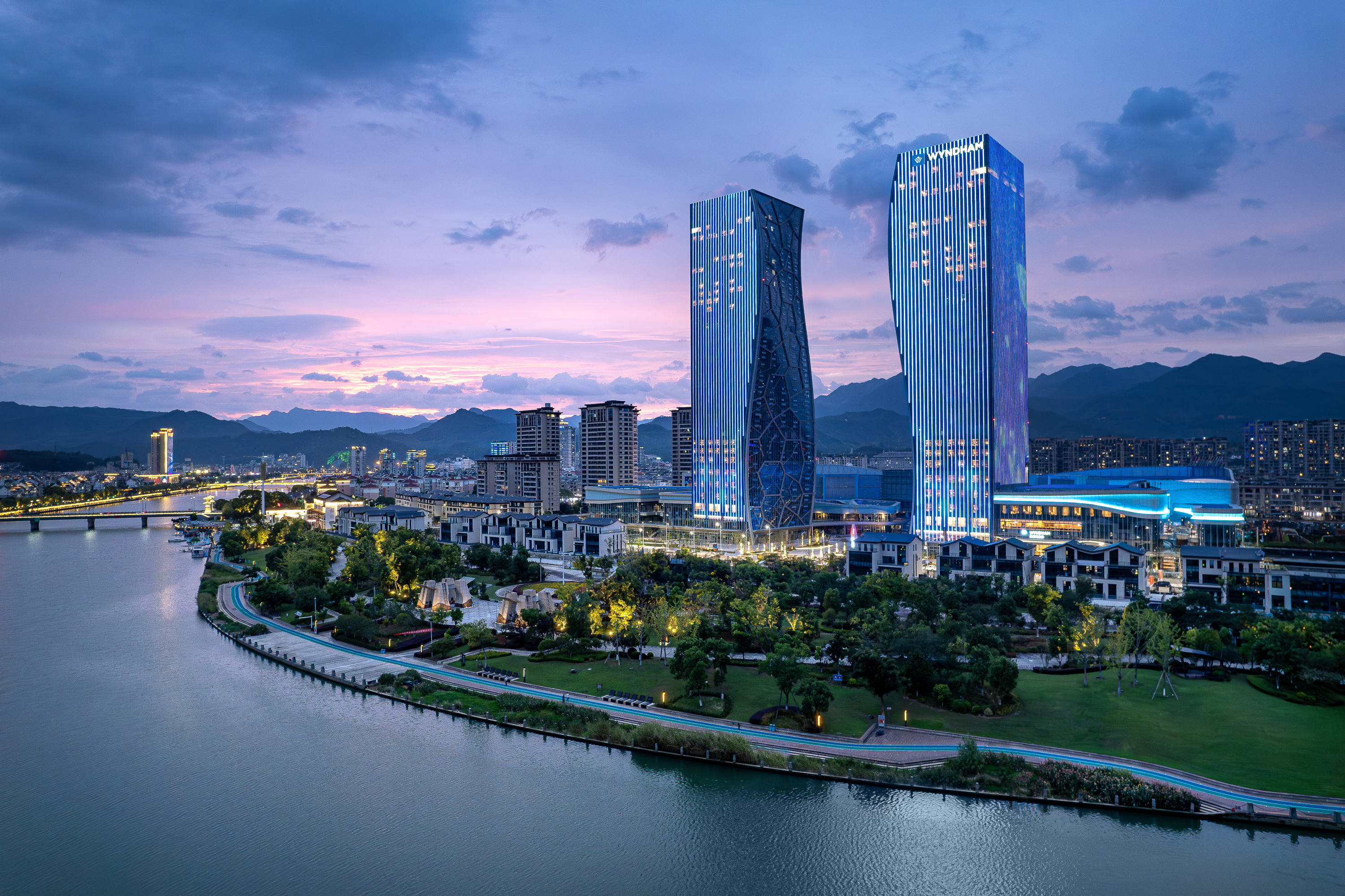 Exterior of Wyndham Longquan Downtown hotel in Longquan, Other than US/Canada