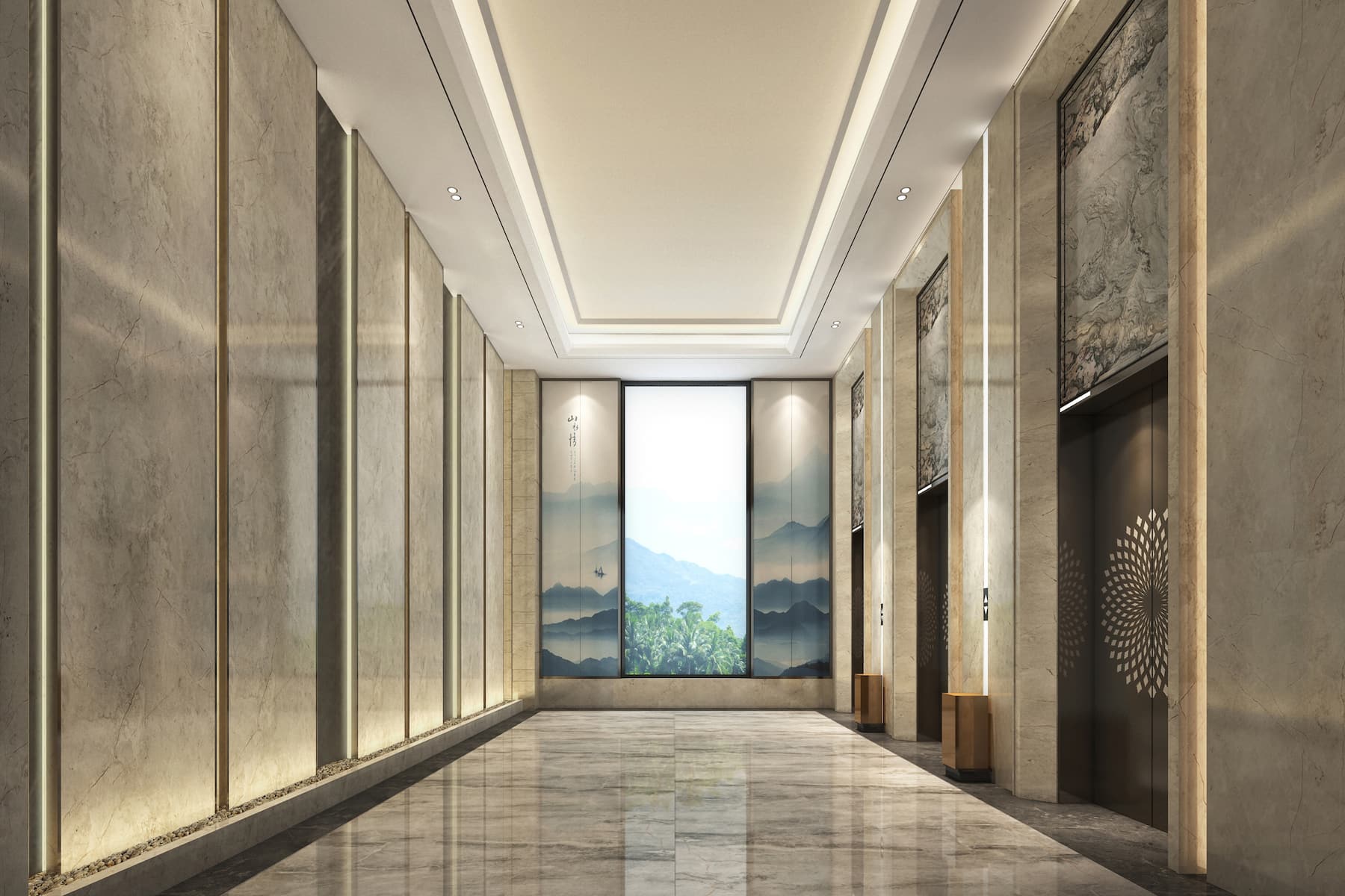 Wyndham Xinyi Lotus Lake lobby feature in Maoming, Other than US/Canada