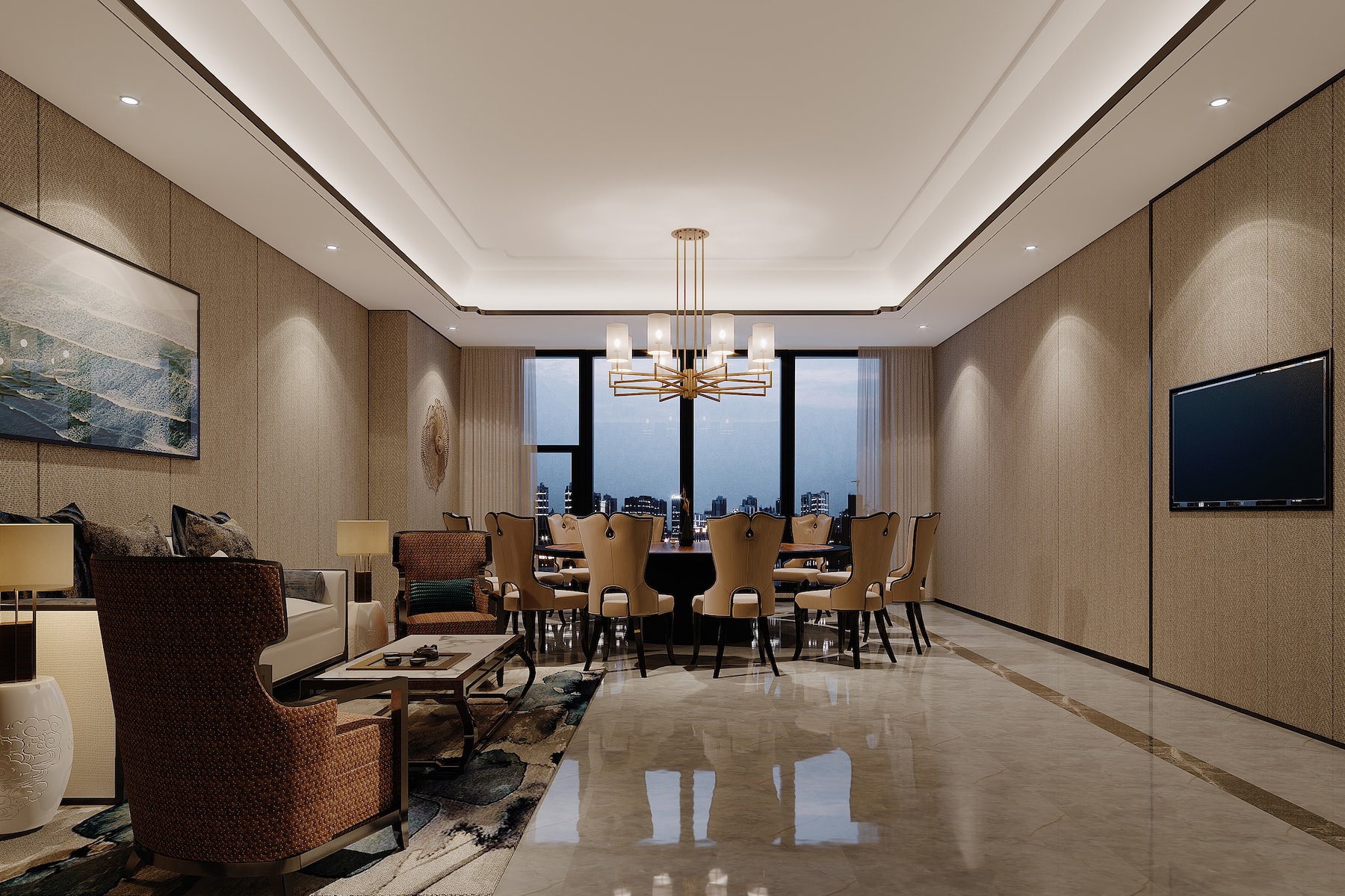 Wyndham Xinyi Lotus Lake restaurant private dining area in Maoming, Other than US/Canada