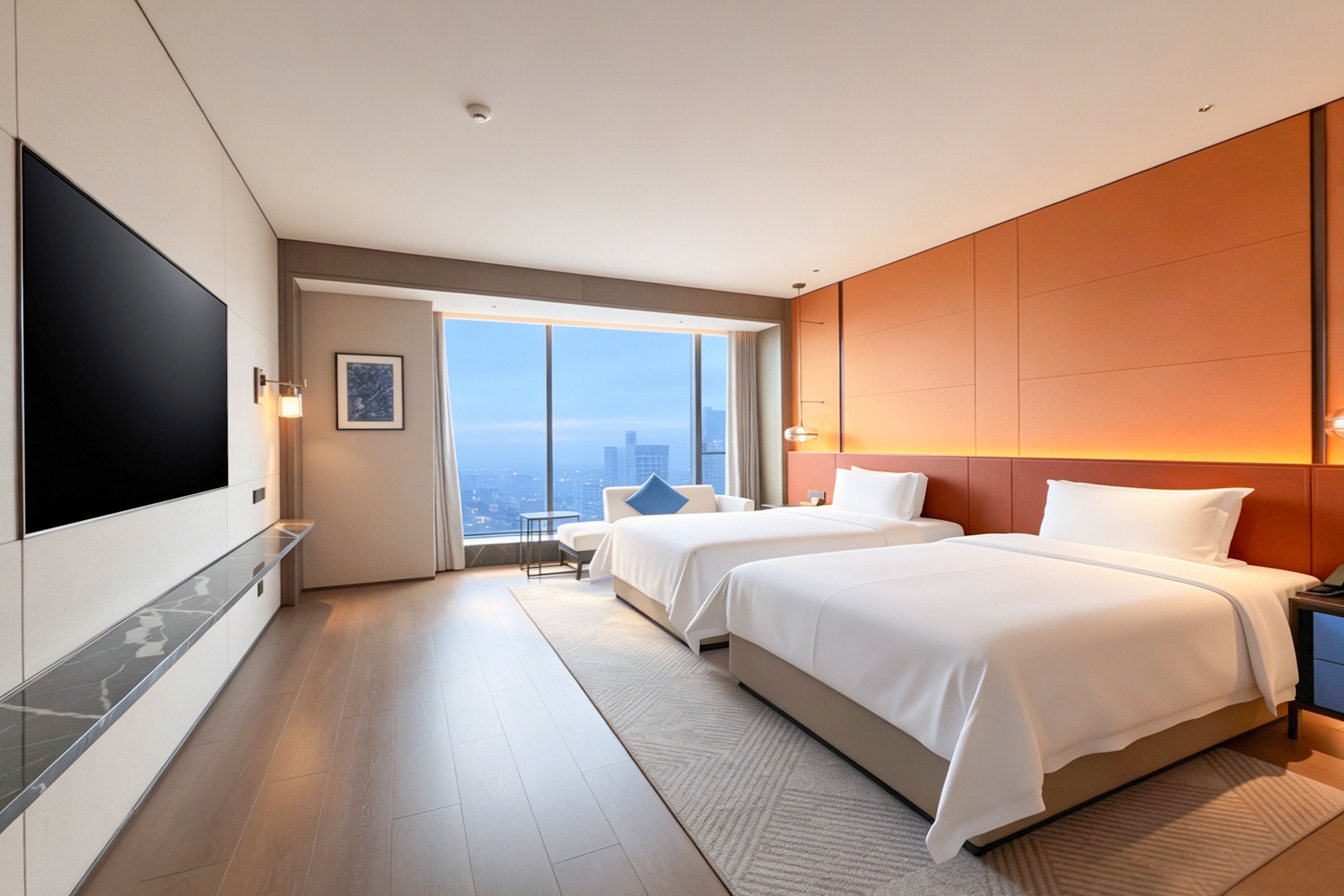 Guest room at the Wyndham Rizhao Downtown in Rizhao, Other than US/Canada