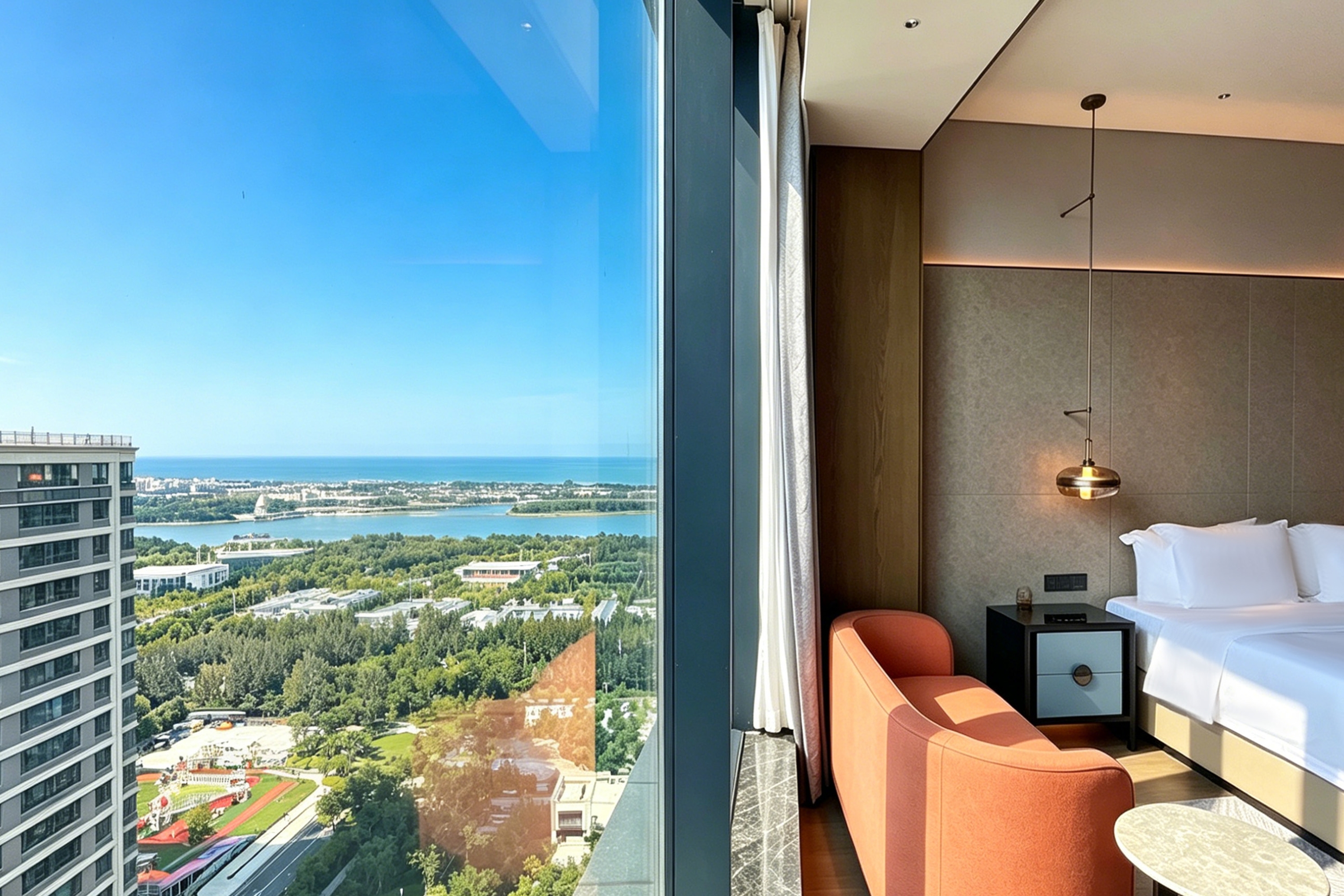 Guest room at the Wyndham Rizhao Downtown in Rizhao, Other than US/Canada