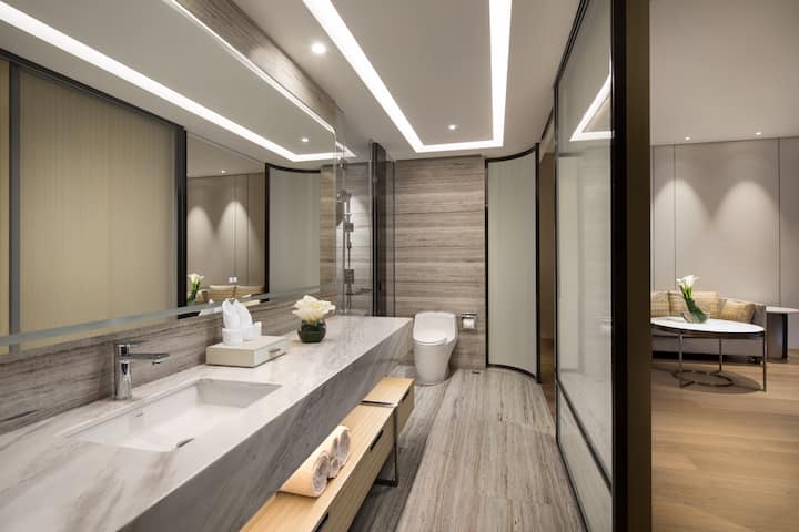 Guest room at the Wyndham Shanghai Pudong in Shanghai, Other than US/Canada