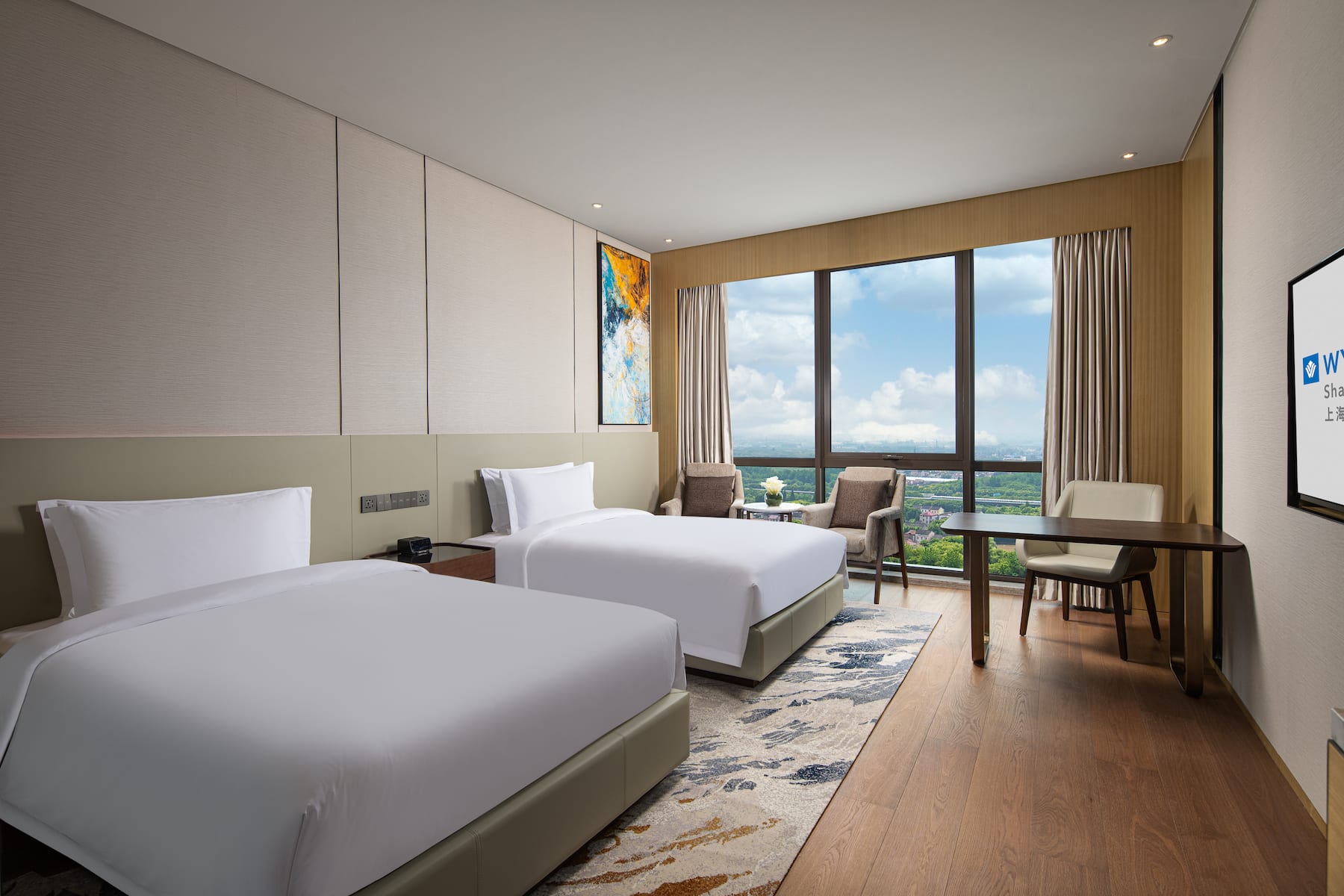 Guest room at the Wyndham Shanghai Pudong in Shanghai, Other than US/Canada