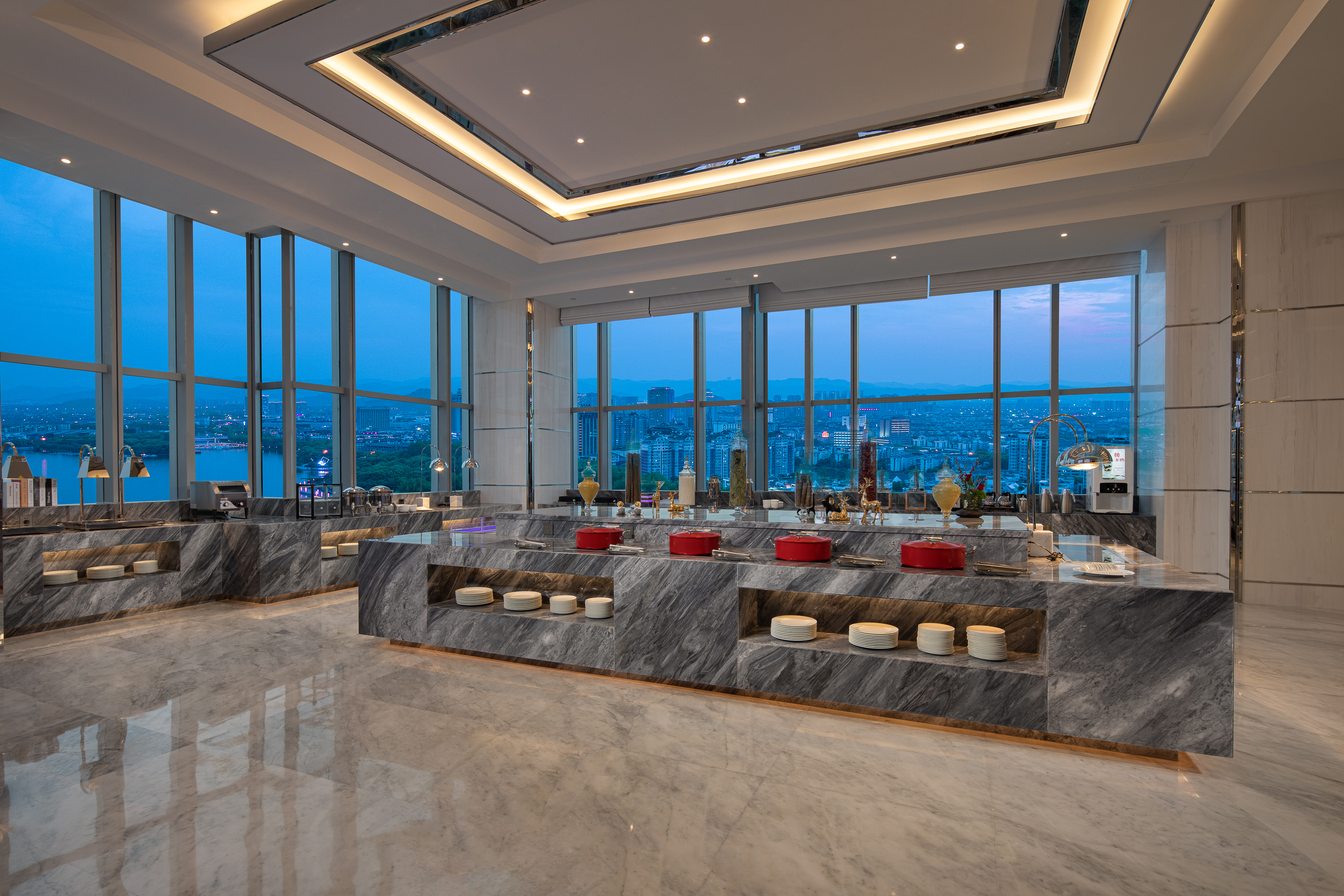 Wyndham Shaoxing Keqiao restaurant breakfast area with seating in Shaoxing, Other than US/Canada