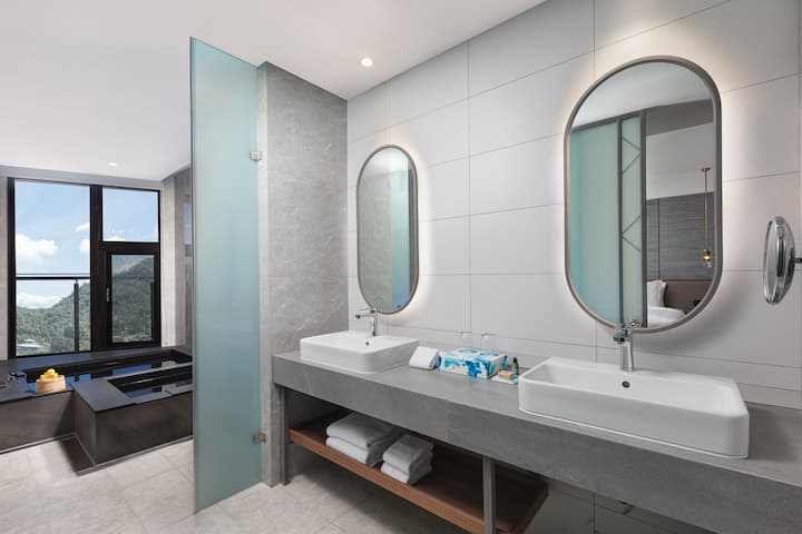 Guest room bath at the Wyndham Sun Moon Lake in Taiwan-Nantou, Other than US/Canada