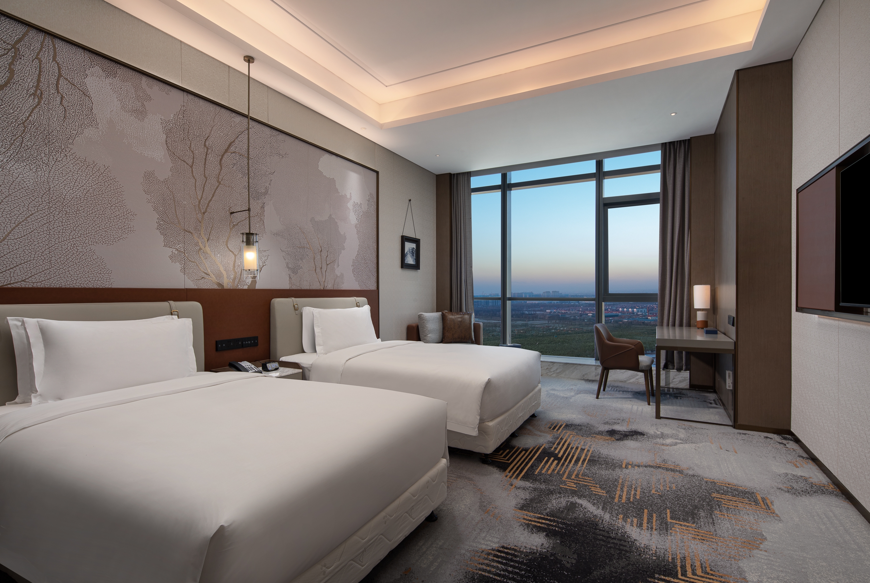 Guest room at the Wyndham Shanxi Xiaohe Xincheng in Taiyuan Shanxi, Other than US/Canada