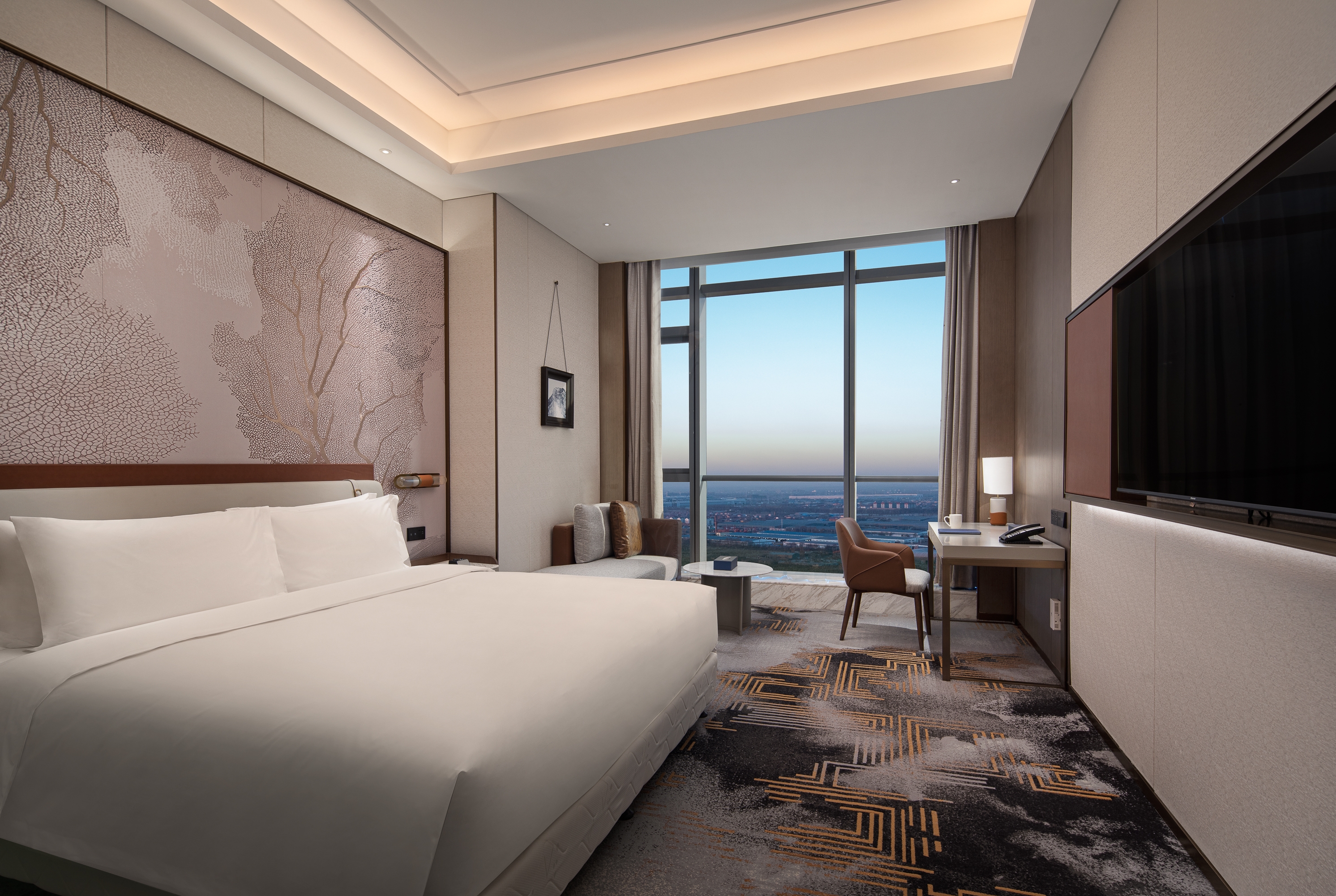 Guest room at the Wyndham Shanxi Xiaohe Xincheng in Taiyuan Shanxi, Other than US/Canada