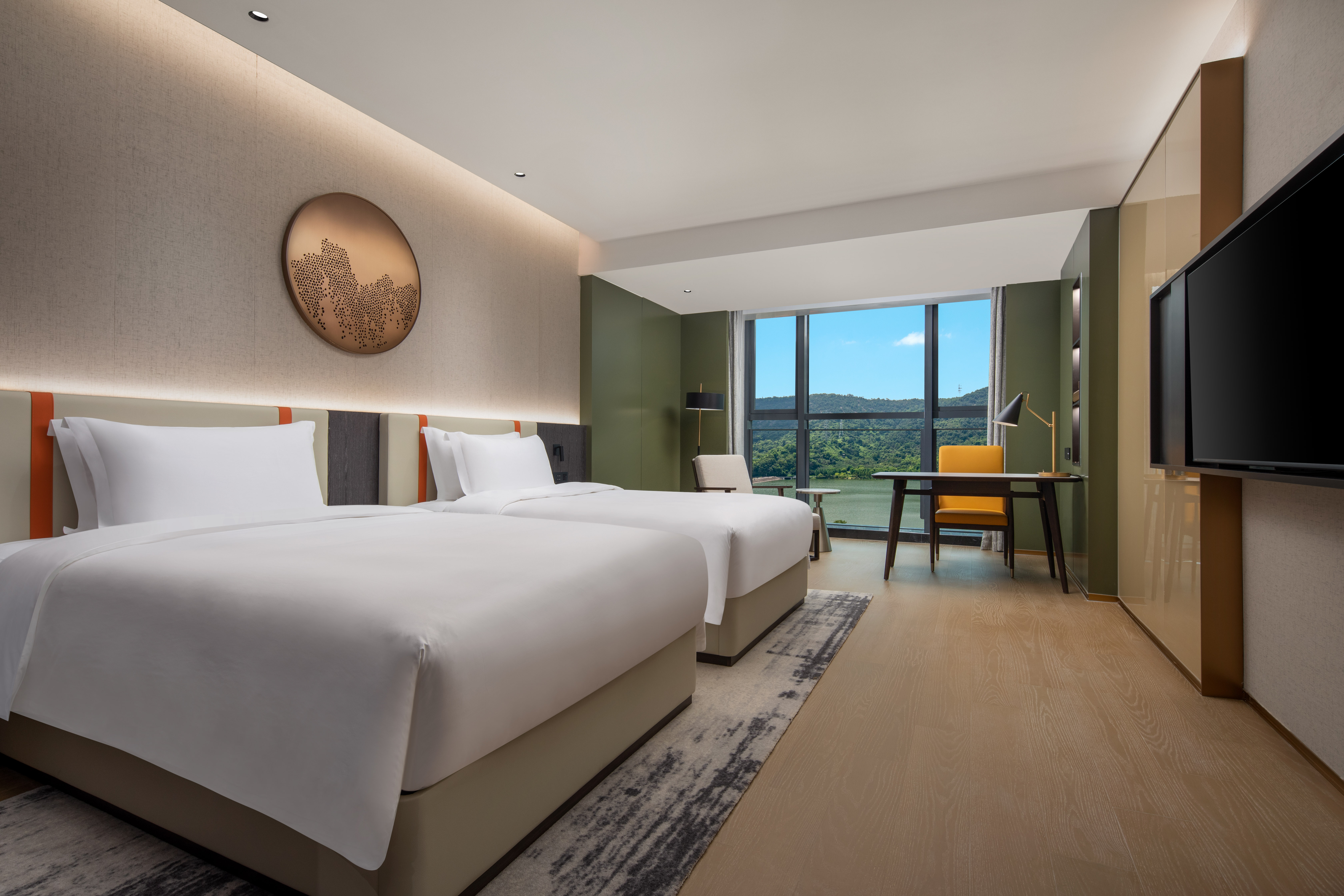 Guest room at the Wyndham Taizhou West in Taizhou, Other than US/Canada