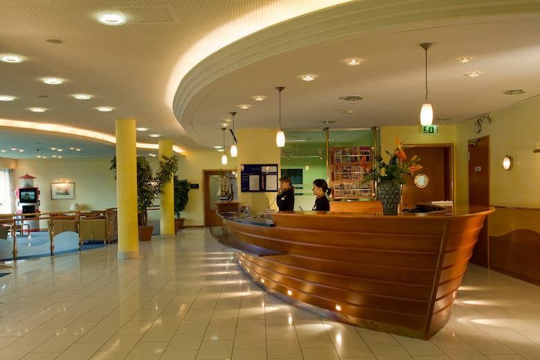 Wyndham Stralsund HanseDom hotel lobby in Stralsund, Other than US/Canada