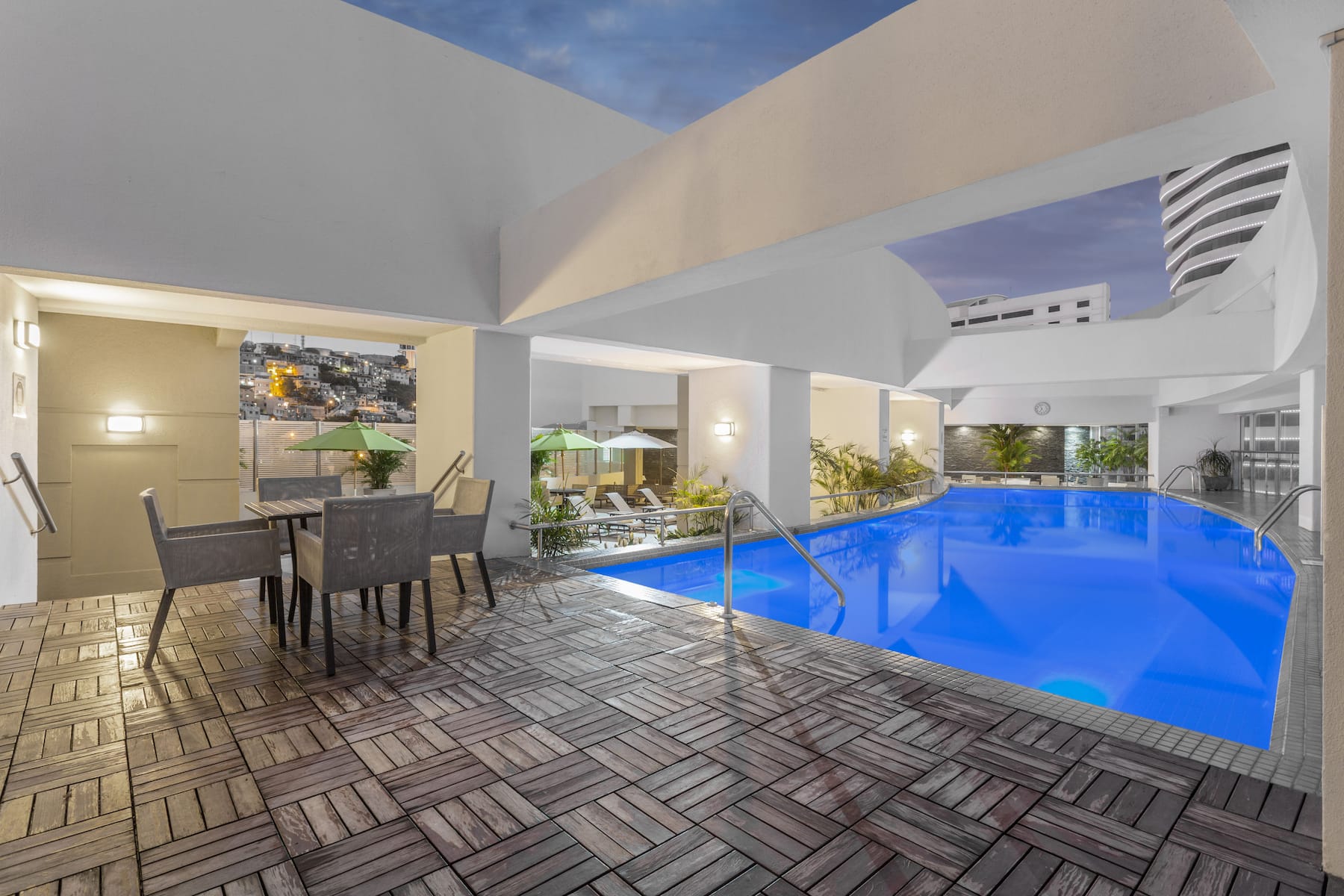 Pool night image at the Wyndham Guayaquil Puerto Santa Ana in Guayaquil, Other than US/Canada