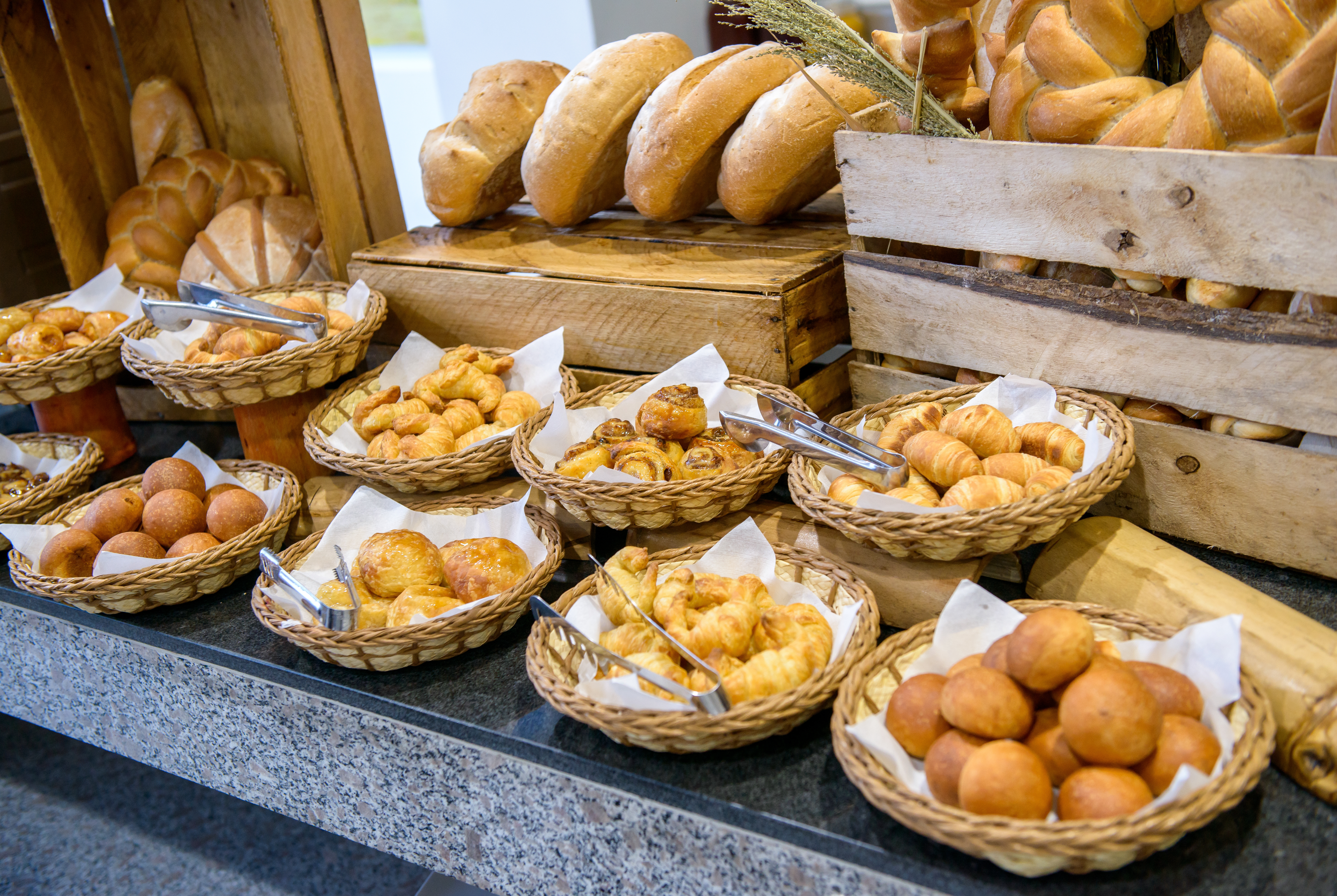 Wyndham Manta Sail Plaza Hotel and Convention Center restaurant breakfast area close up in MANTA, Other than US/Canada