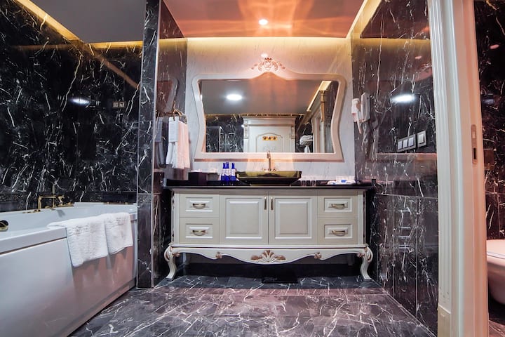 Guest room bath at the Wyndham Batumi in Batumi, Other than US/Canada