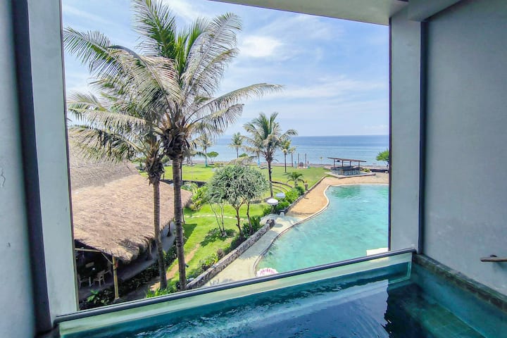 Guest room bath at the Wyndham Tamansari Jivva Resort Bali in Bali, Other than US/Canada