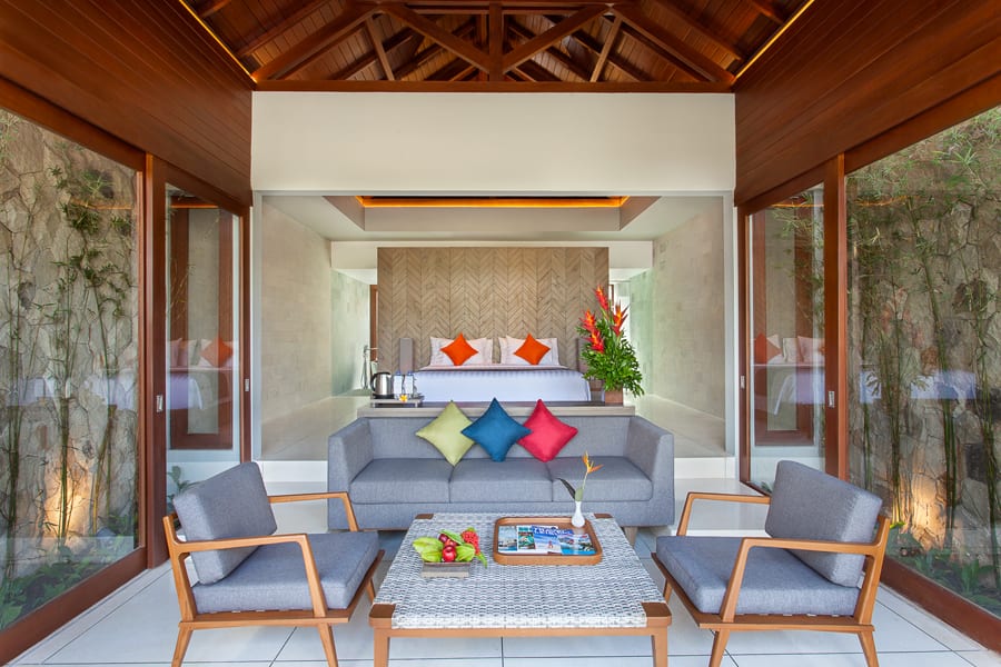 King bed guest room at the Wyndham Tamansari Jivva Resort Bali in Bali, Other than US/Canada