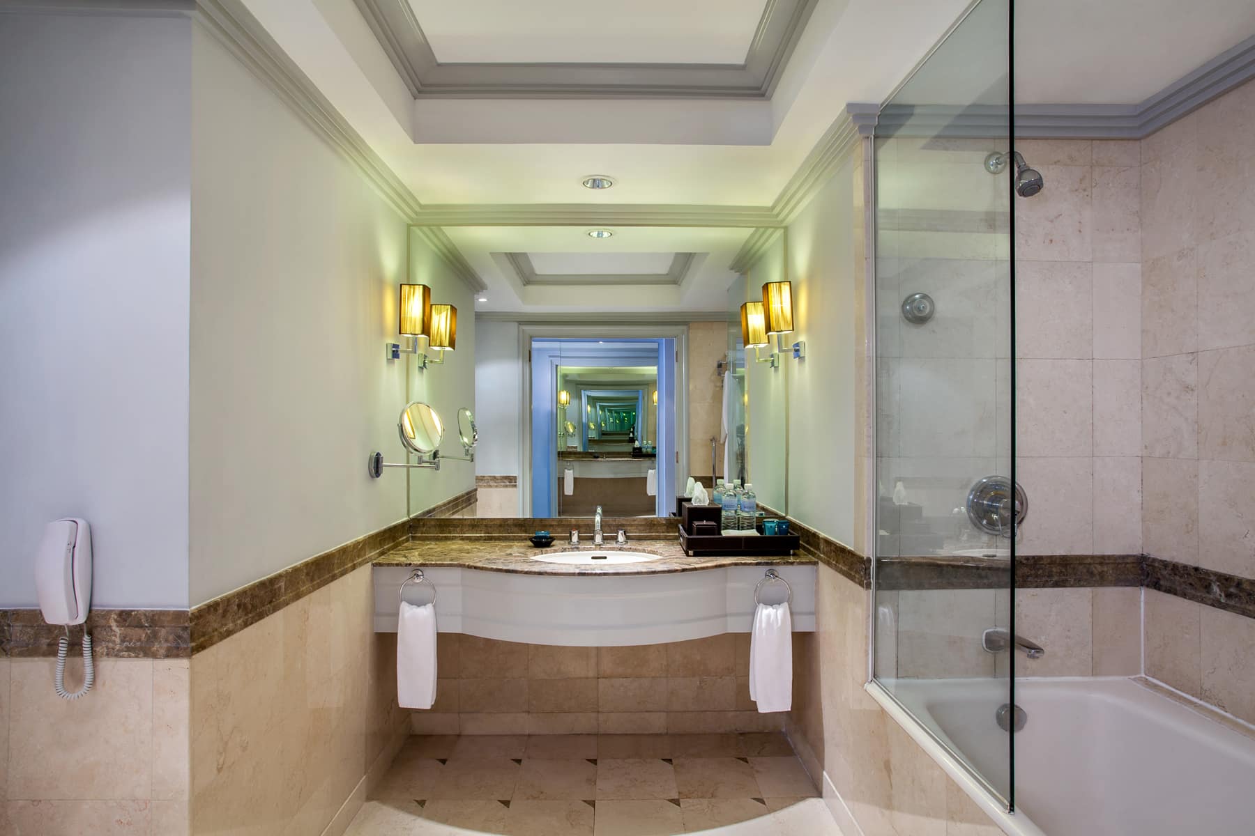 Guest room bath at the Wyndham Casablanca Jakarta in Jakarta, Other than US/Canada
