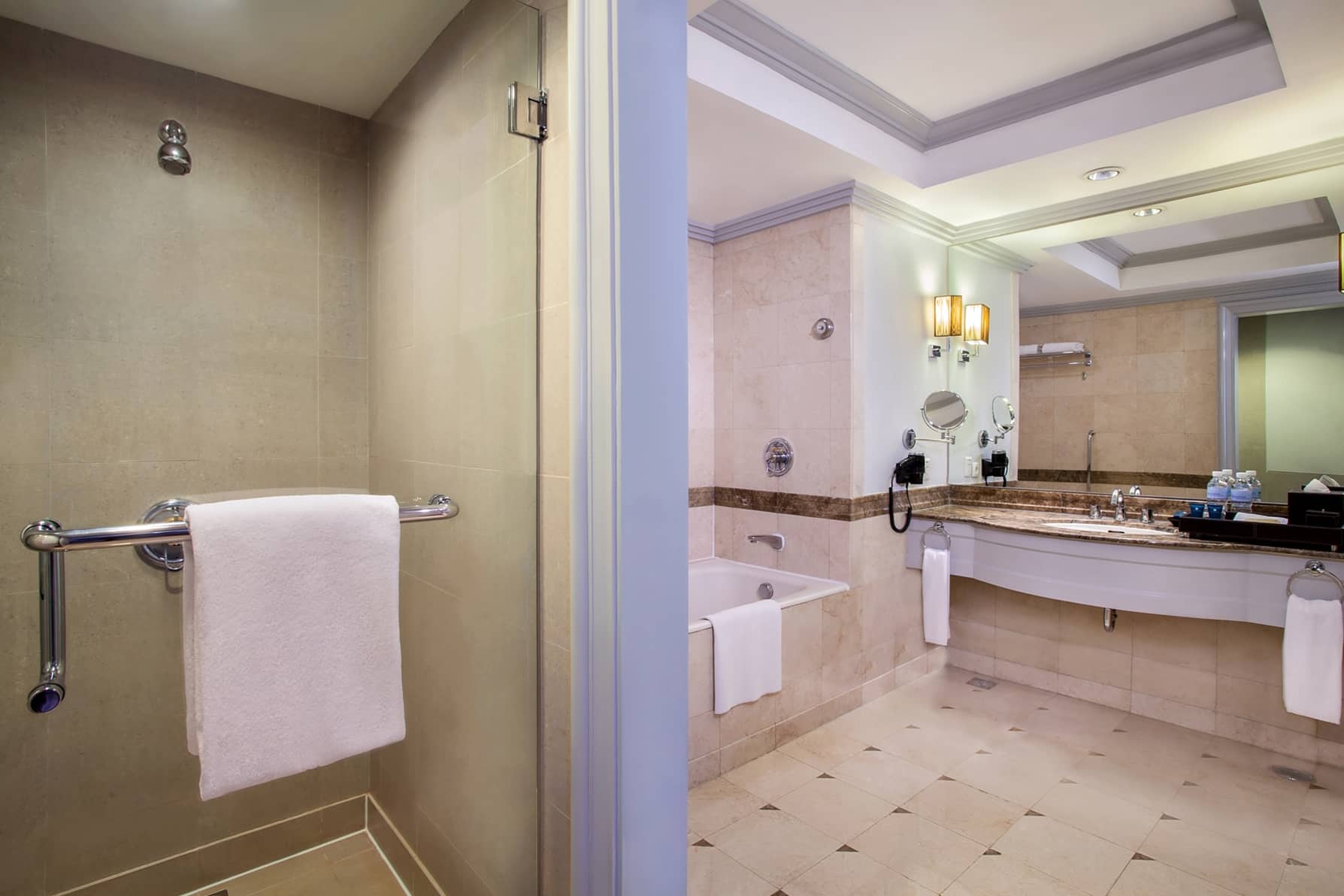 Guest room bath at the Wyndham Casablanca Jakarta in Jakarta, Other than US/Canada