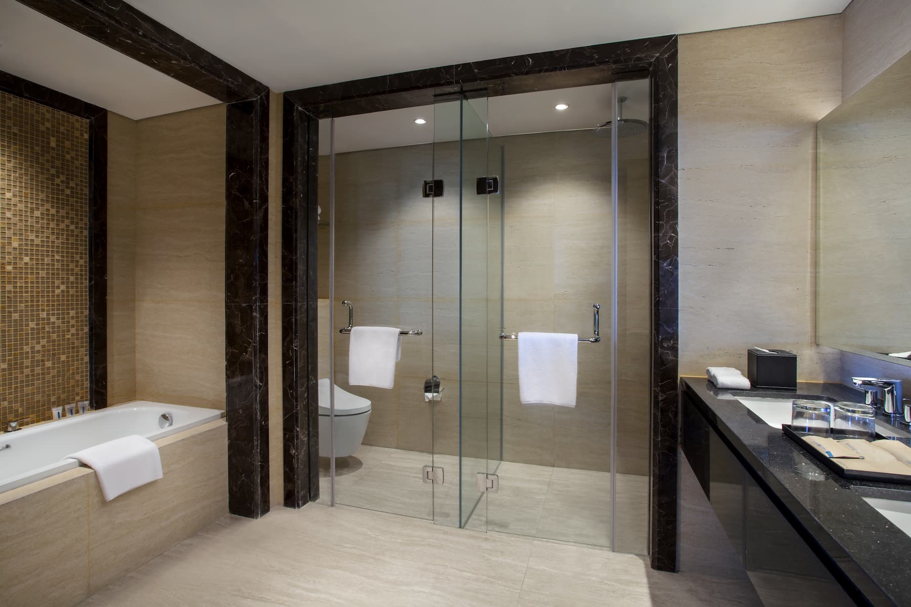 Guest room bath at the Wyndham Opi Hotel Palembang in Palembang, Other than US/Canada