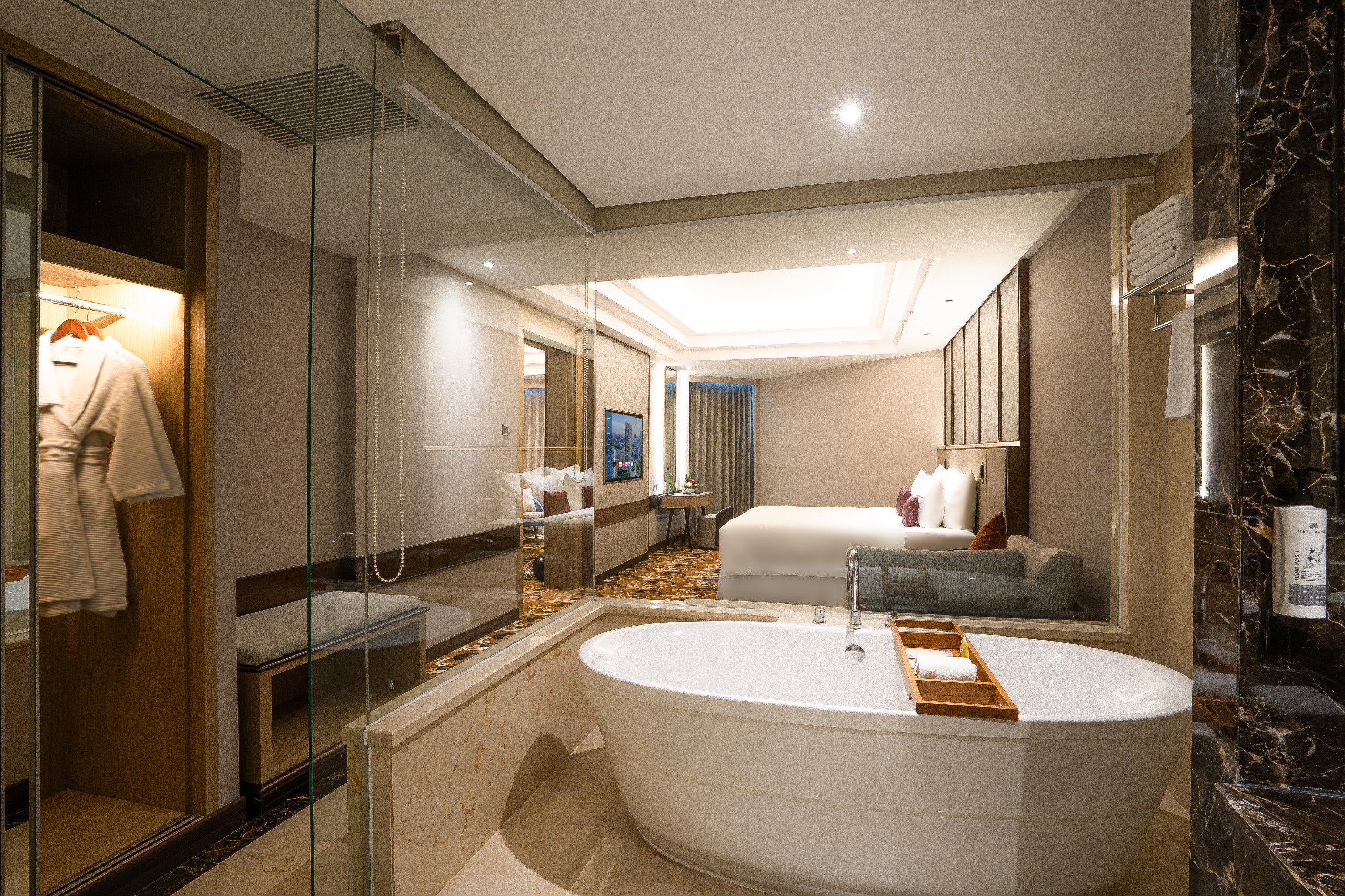 Guest room bath at the Wyndham Surabaya City Centre in Surabaya, Other than US/Canada