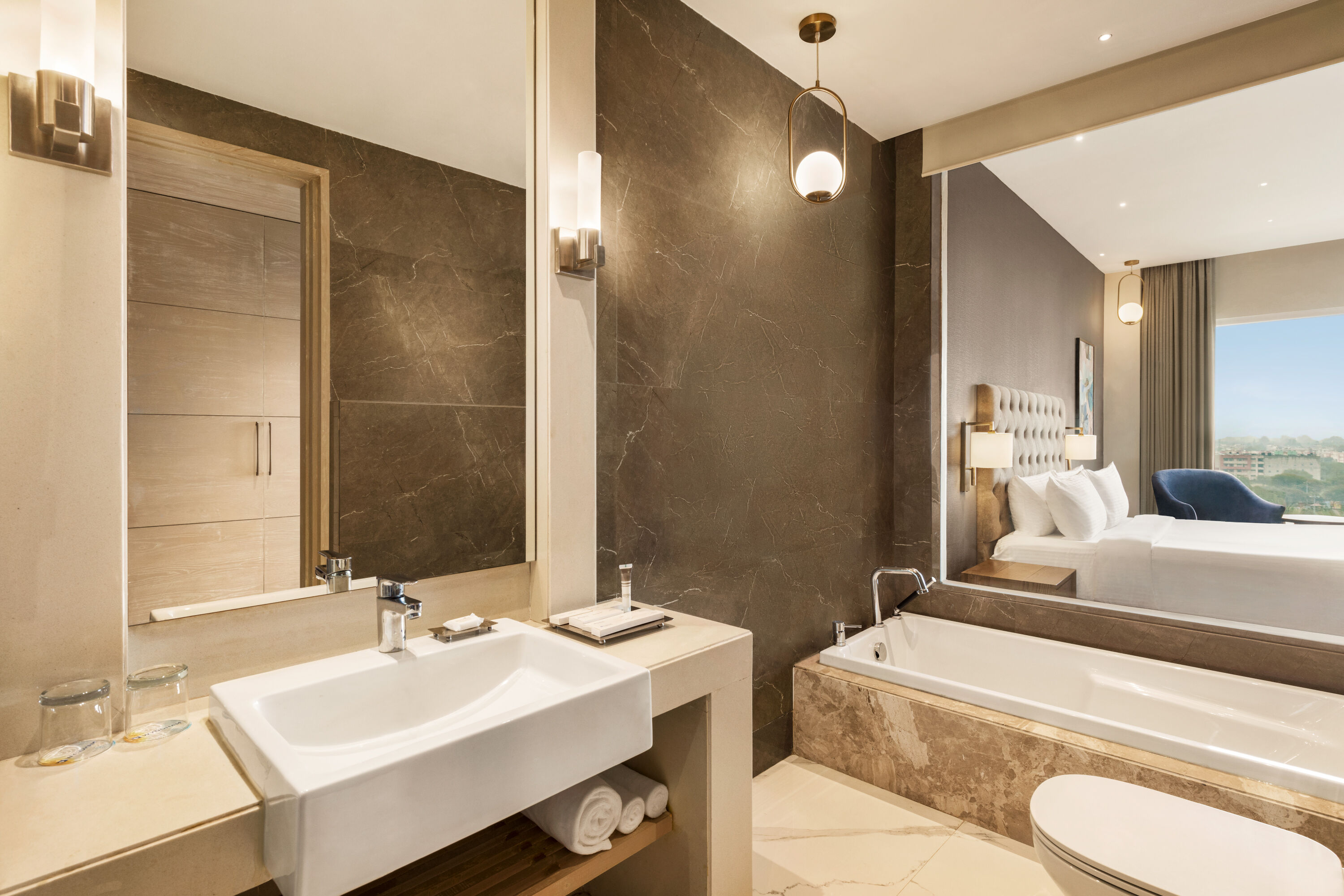 Guest room bath at the Wyndham Chandigarh Mohali in MOHALI, Other than US/Canada