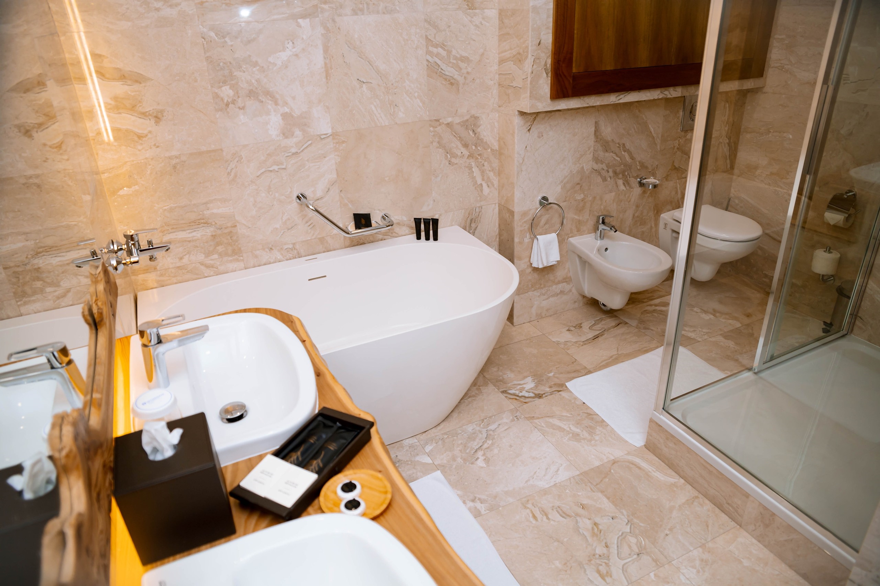 Guest room bath at the Wyndham Residences Aqkol in Aqkol, Other than US/Canada
